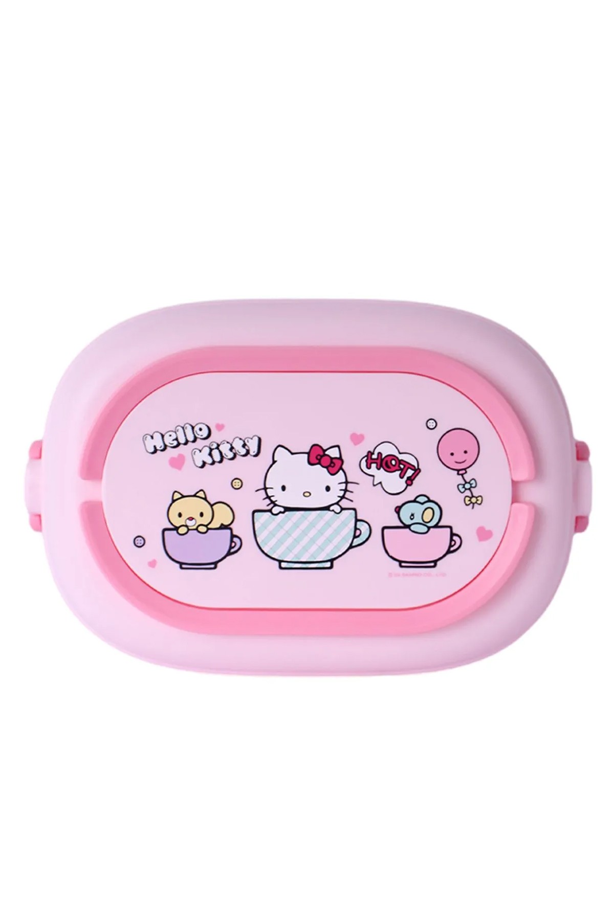 Sanrio Lisanslı Hello Kitty Çift Katmanlı Askılı Yemek Kabı
