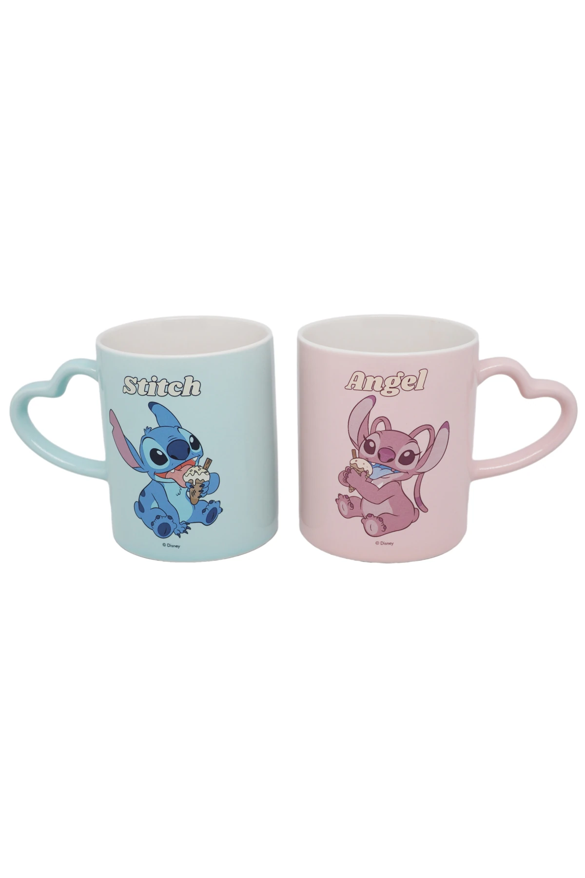 Disney Lilo & Stitch Lisanslı Kalp Şekilli Tutacaklı Seramik Bardak – Sağlam Seramik Kupa 360 Ml