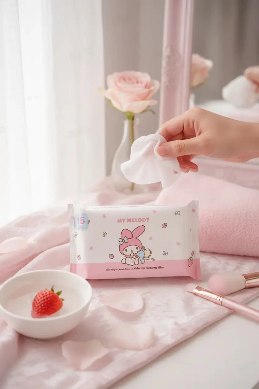 Sanrio Lisanslı My Melody Yüz Temizleme Mendilleri (Çilek)