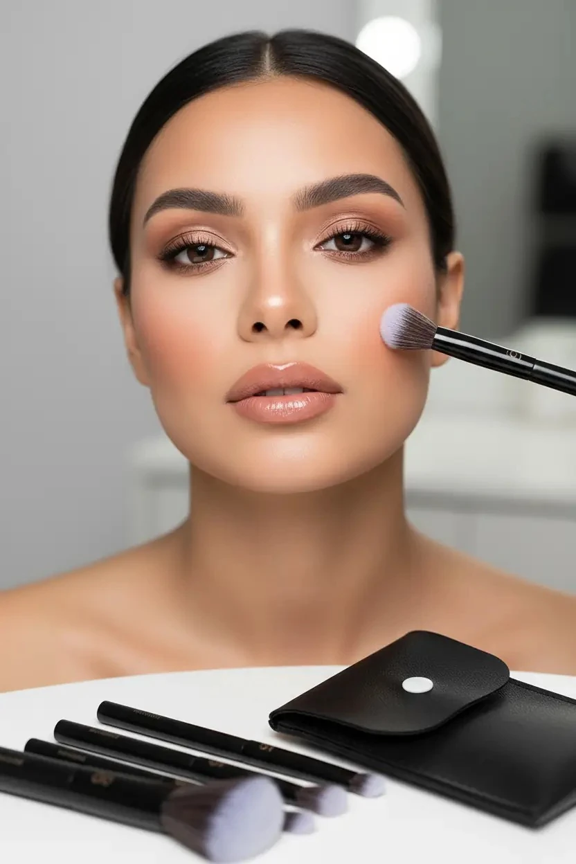 Miniso Lisanslı Black Gold Serisi Çantalı Makyaj Fırçası Seti – 5 Parça