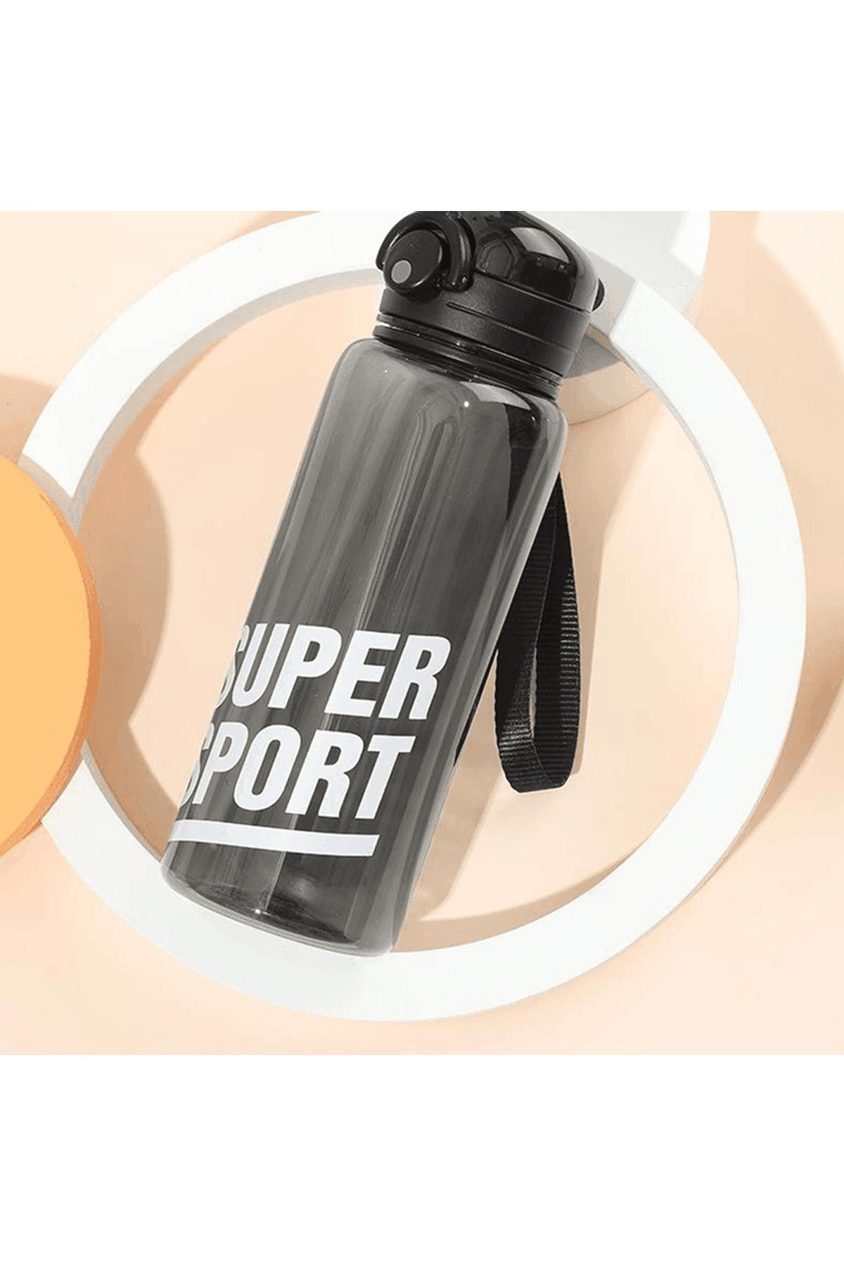 Sıçrayan Kapaklı Tritan Askılı Şişe 700Ml - Siyah