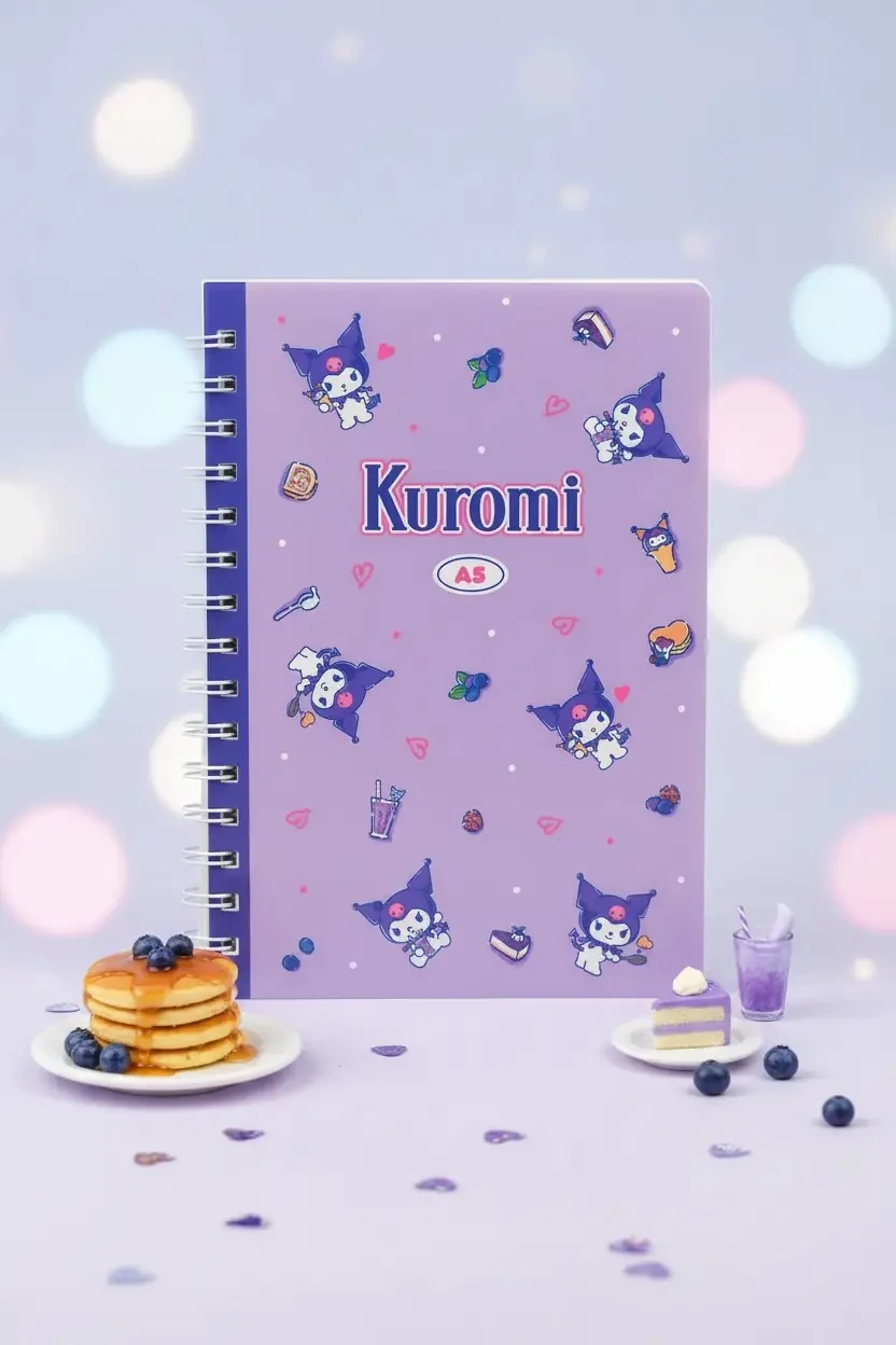 Sanrio Lisanslı Kuromi Retro Koleksiyonu A5 Spiral Telli 80 Sayfa Defter