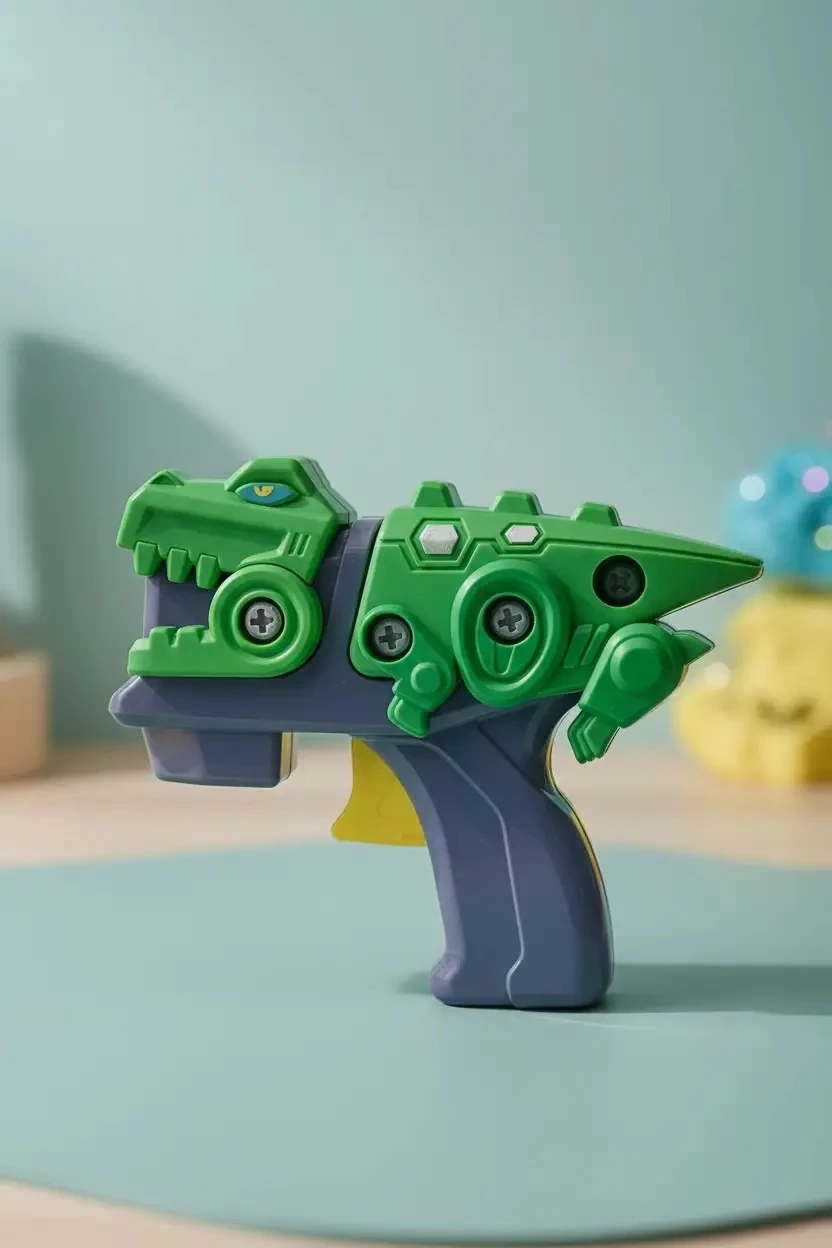 Miniso Lisanslı 3D Dinozor Figürlü Baloncuk Oyuncak Silahı – Eğlenceli Dış Mekan Oyuncağı