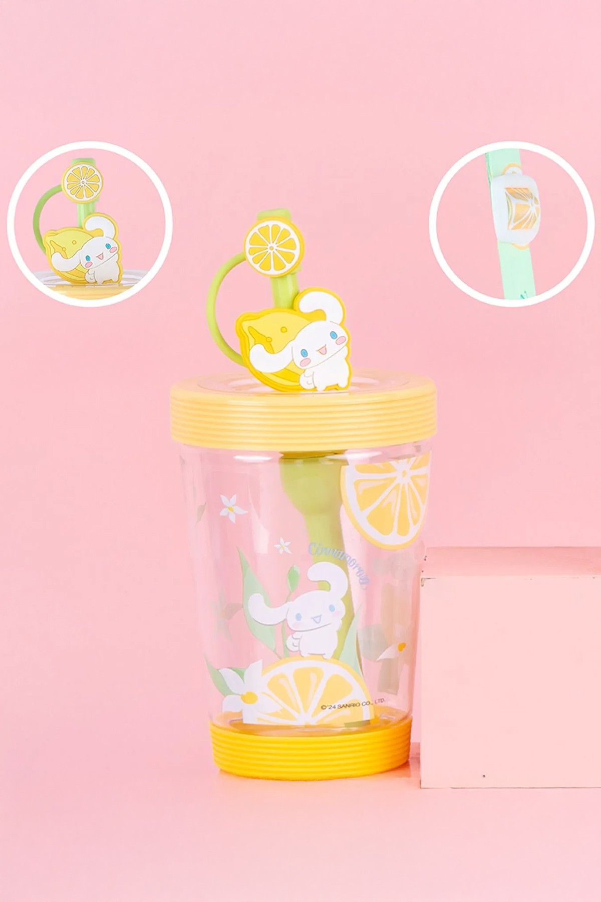 Sanrio Lisanslı Pipetli Plastik Bardak (535ml) - Cinnamoroll