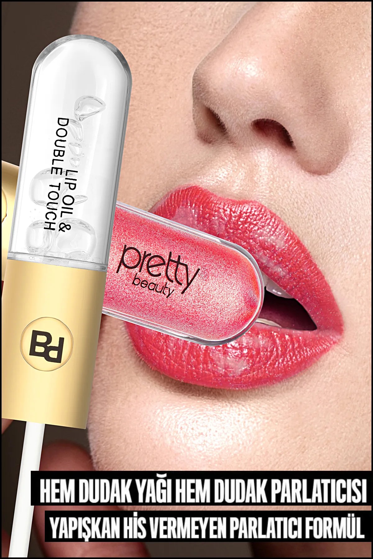 Pretty Beauty Çift Taraflı Gloss Ruj & Lip Oil Pb-408B-02