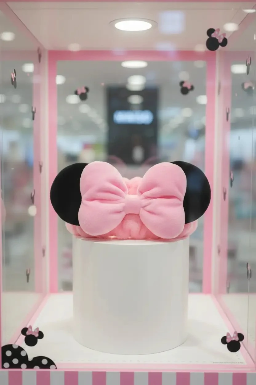 Disney Minnie Mouse Lisanslı Kabartmalı Peluş Saç Bandı (Pembe)