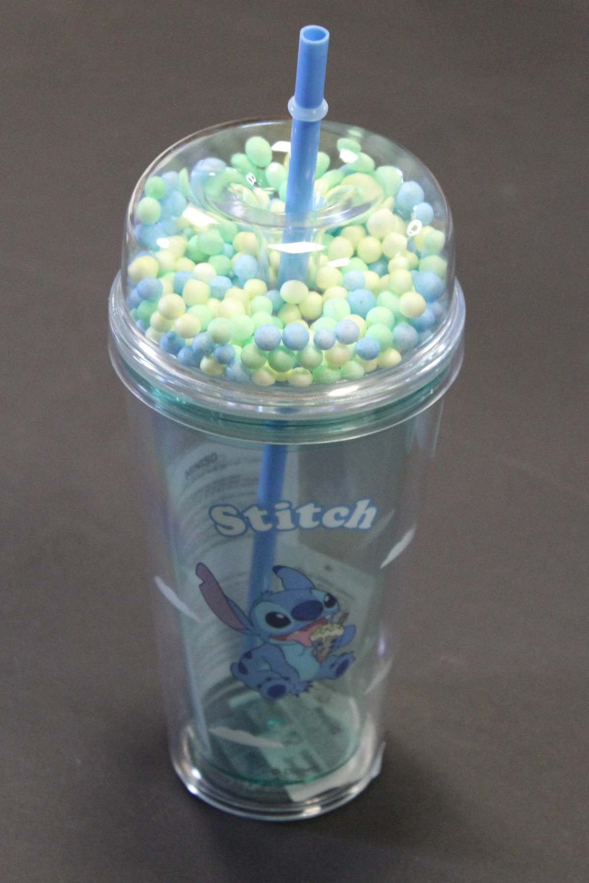 Lilo & Stitch Lisanslı Çift Cidarlı Pipetli Plastik Şişe (Outlet)