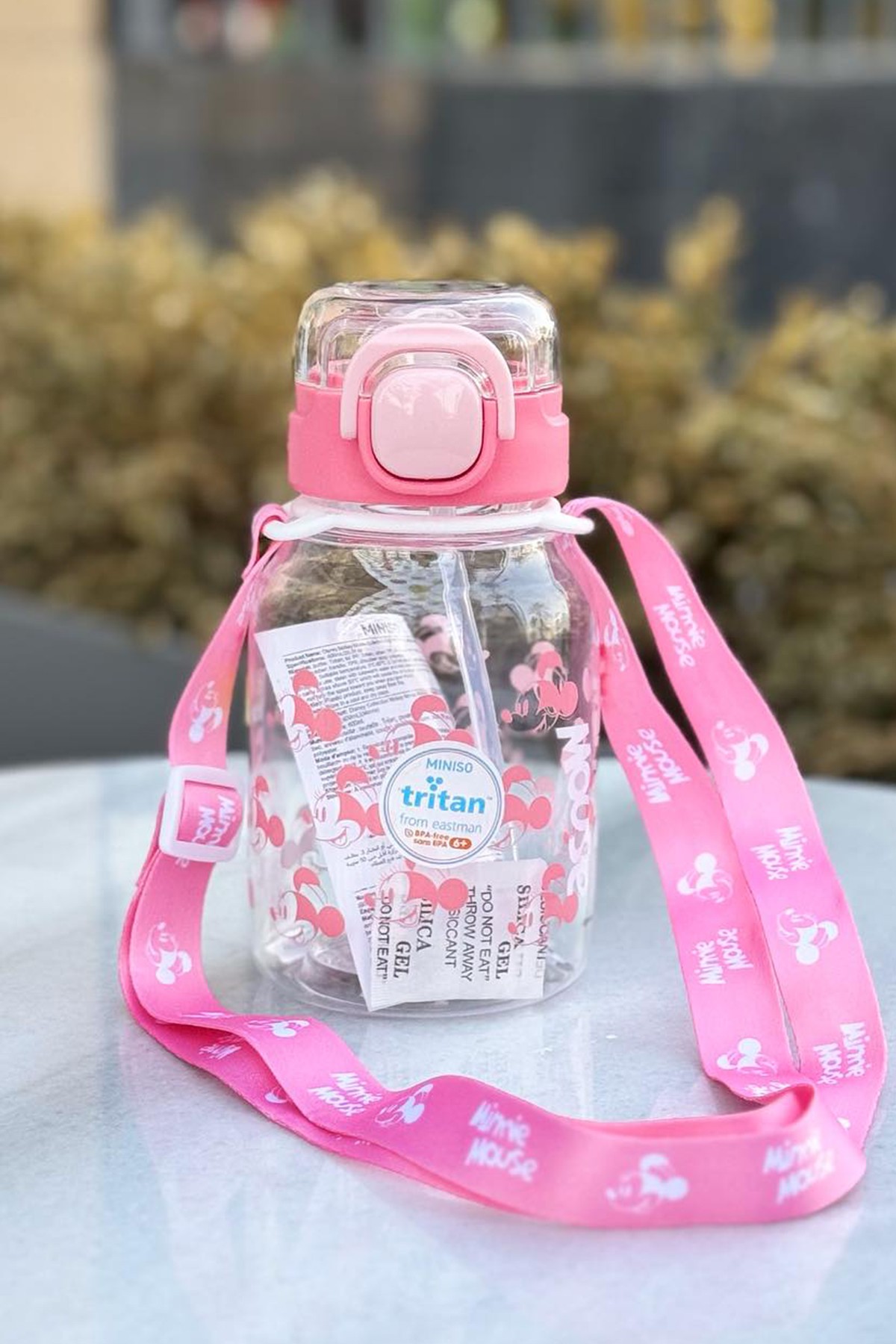 Disney Minnie Mouse Lisanslı Omuz Askılı Tritan Suluk (600ml)