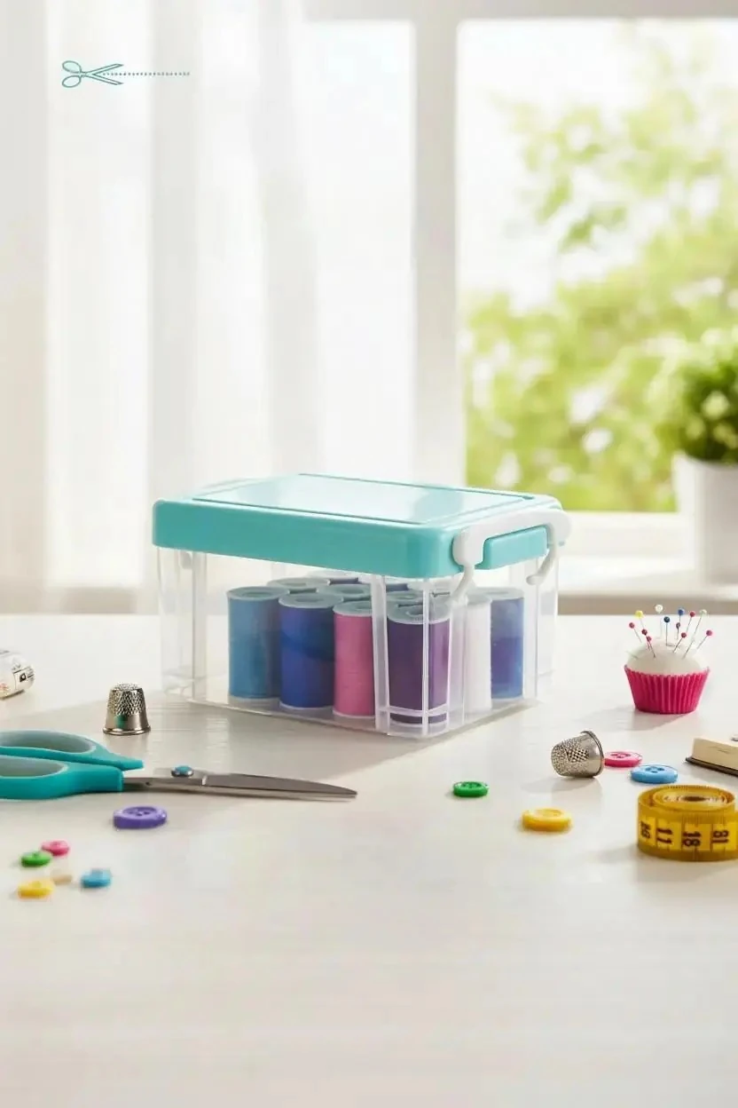 Miniso Lisanslı 12 Renkli İğne İplik Dikiş Kutu Seti – Makas ve Mezura Dahil Pratik Seyahat Seti 13 Cm