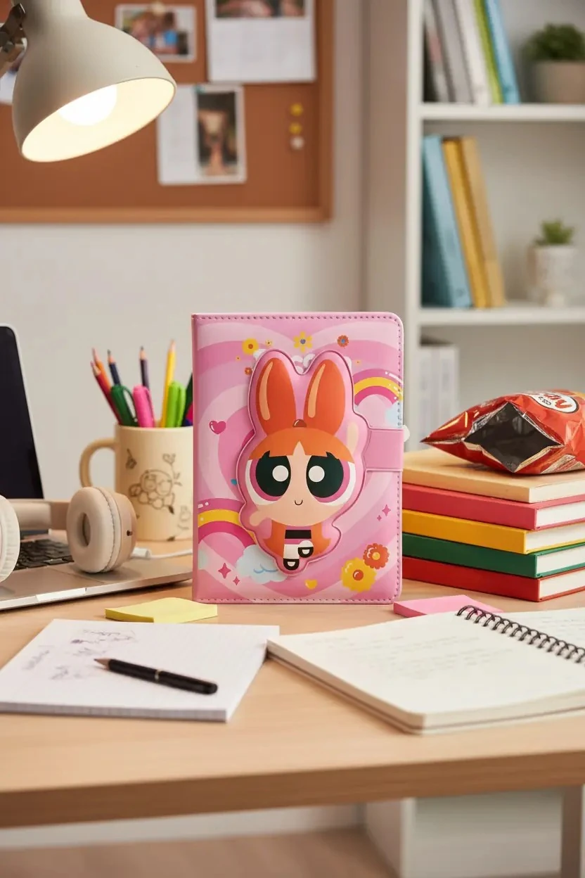 Powerpuff Girls Lisanslı Manyetik Kapaklı Not Defteri (Blossom)