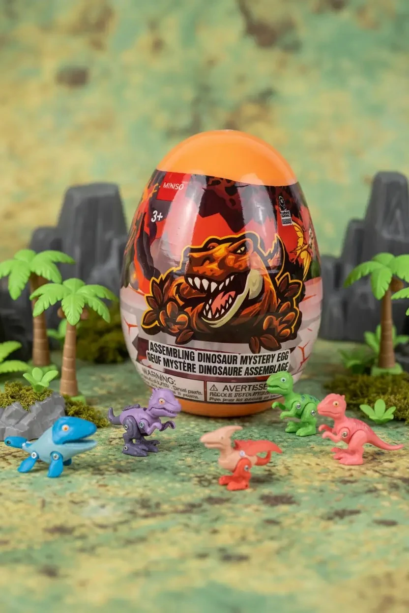 Miniso Lisanslı Dinozor Sürpriz Yumurta Oyuncak – Blind Box Birleştirilebilir Figür