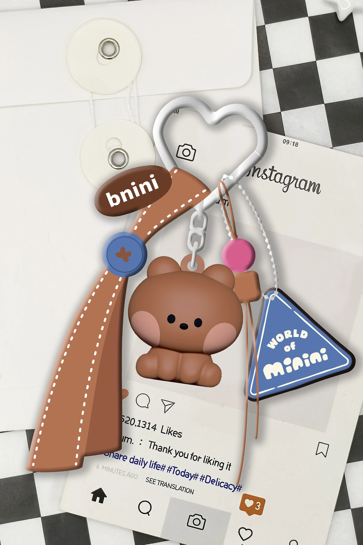 Minini Koleksiyon Dopamin Oturma Duruşu 3D Anahtarlık