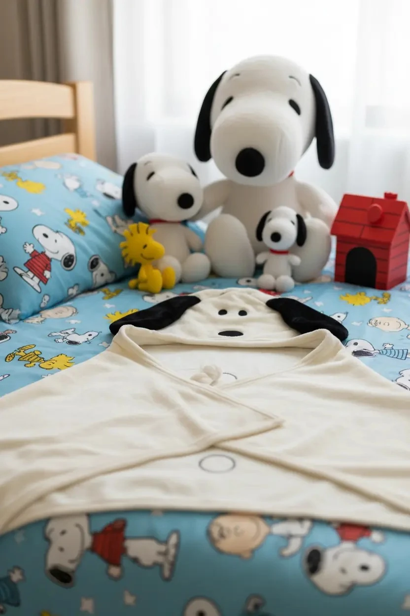 Snoopy Lisanslı Renkli Serisi Kapüşonlu Battaniye (Snoopy)