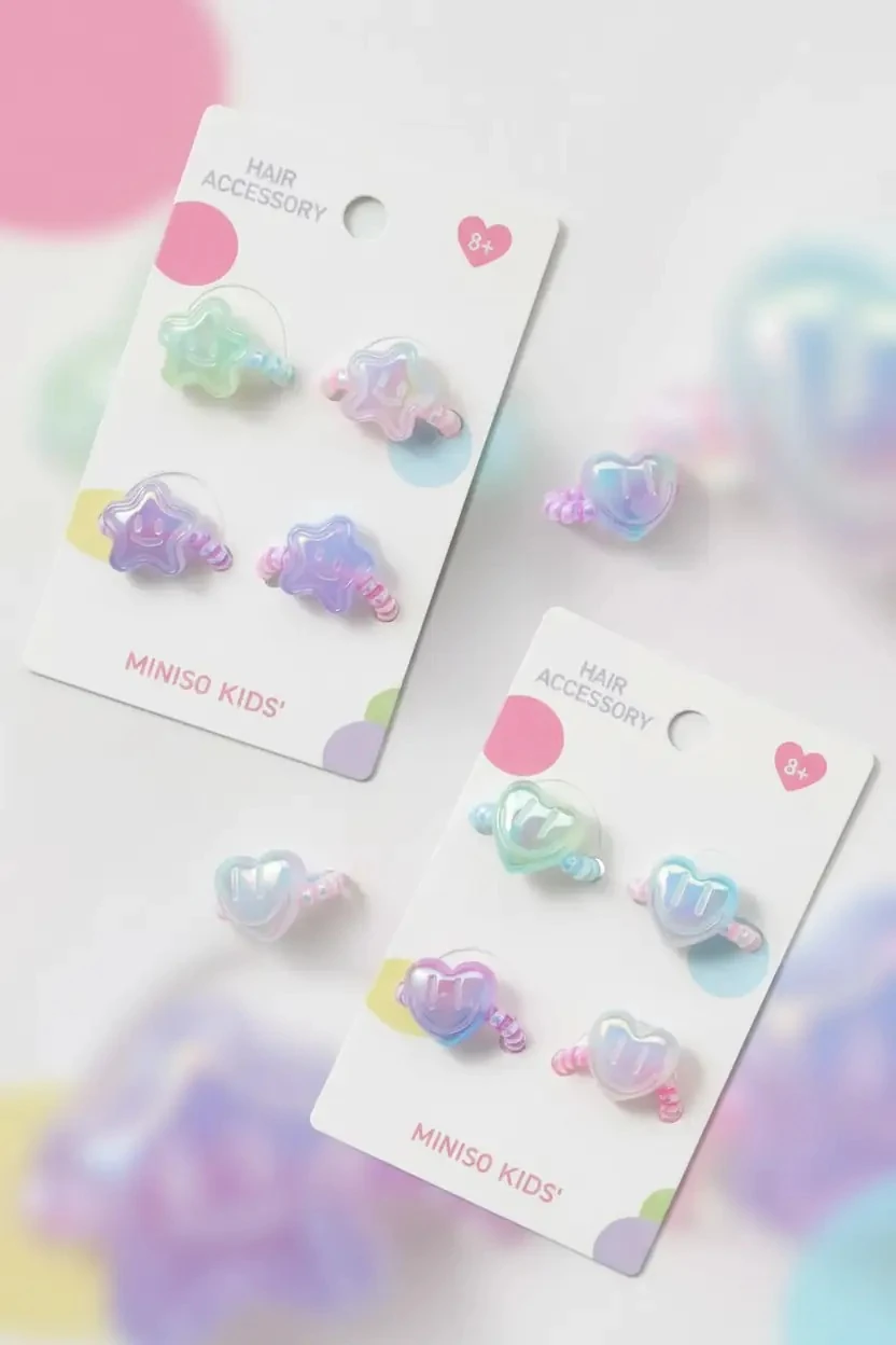 Miniso Lisanslı Spiral Saç Lastiği 4lü Set – Esnek Günlük Saç Tokası