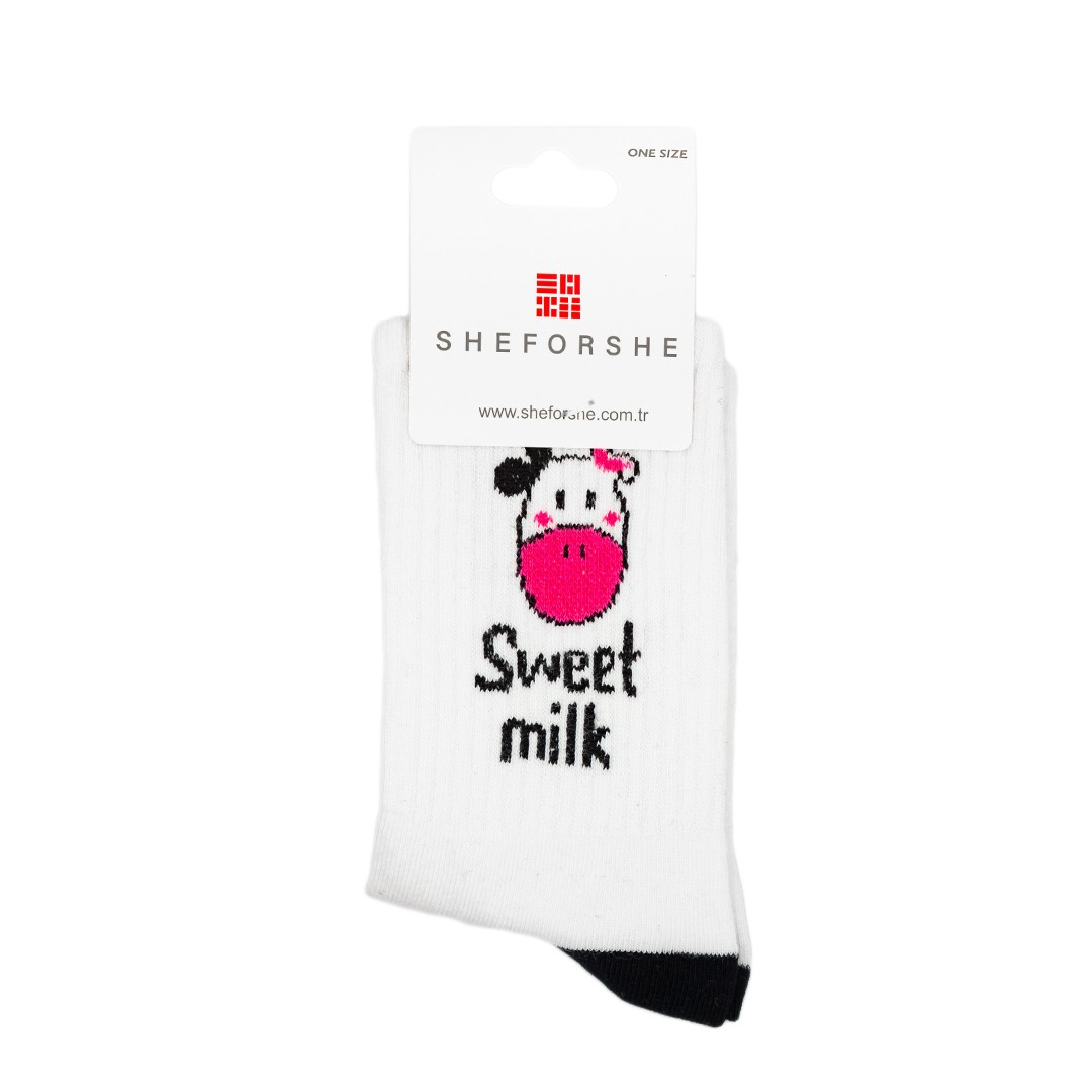 Sweet Milk Desenli Renkli Spor Çorap