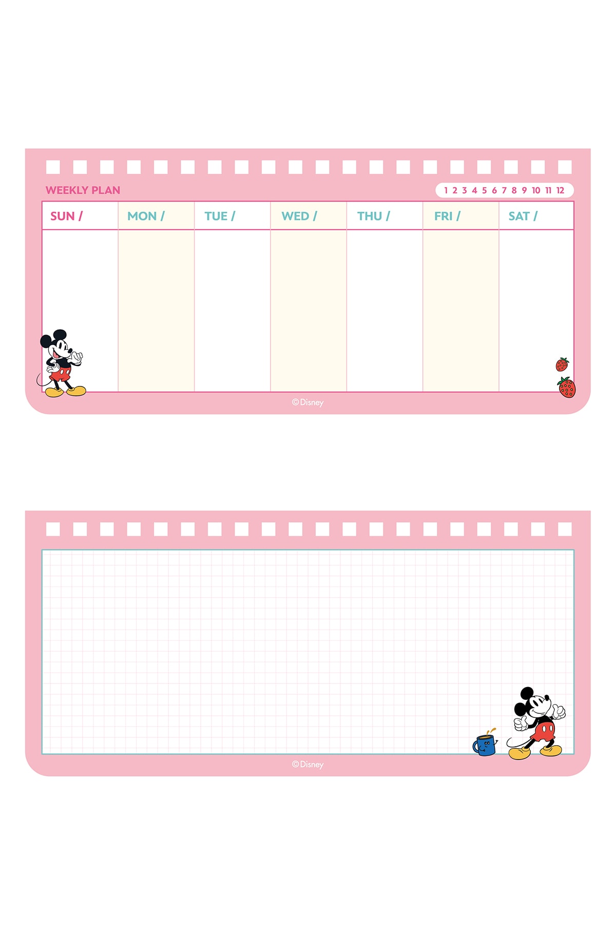 Disney  Lisanslı Mickey Yemek Koleksiyonu PP Haftalık Planlayıcı (60 Sayfa, 12 Ay)