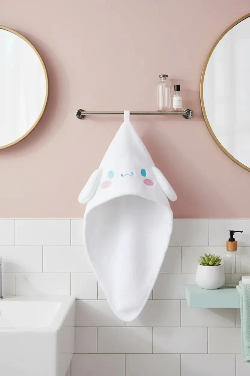 Sanrio Lisanslı Cinnamoroll Desenli Su Emici Saç Havlusu