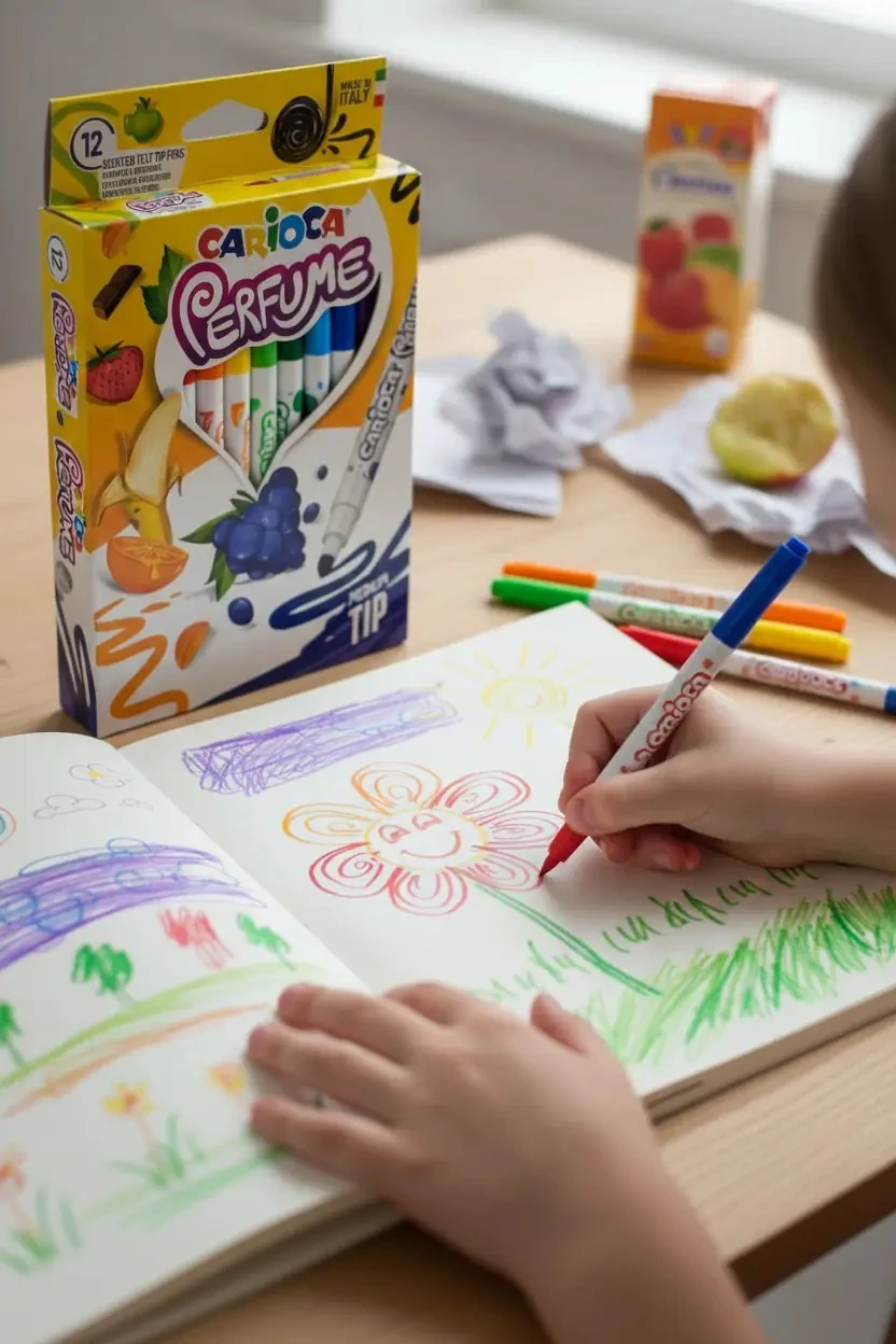 Kokulu Keçeli Boya Kalemi 12'li – Canlı Renkler Ve Eğlenceli Kokular