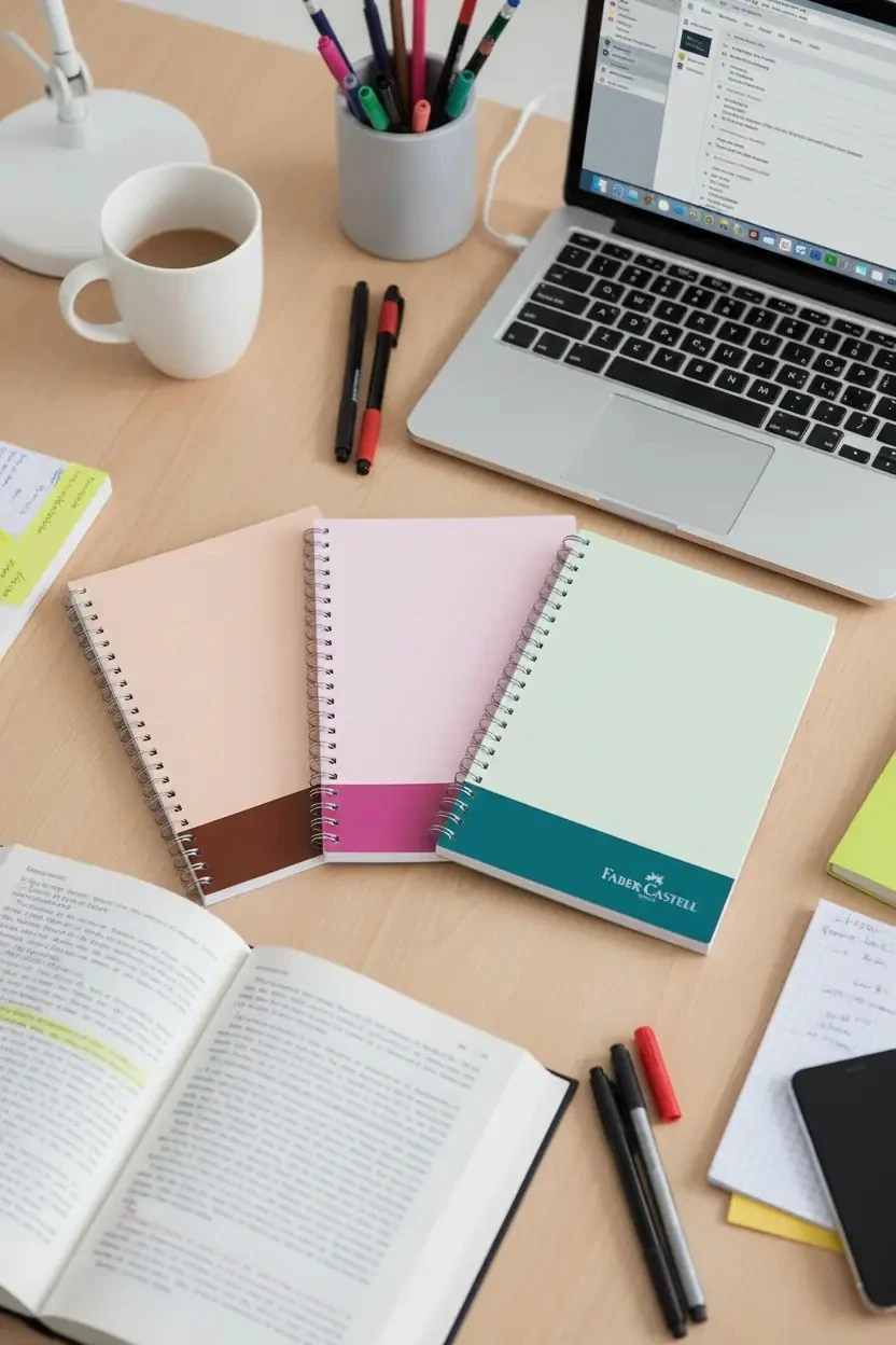 Faber Castell PP Bicolor Defter, 100 Yaprak, Kareli