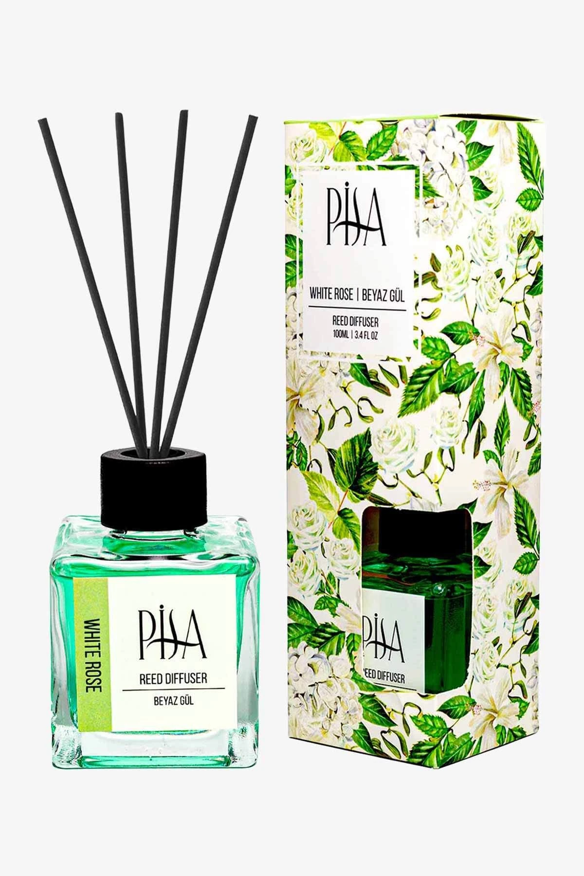 Pisa Bambu Çubuklu Oda Kokusu Beyaz Gül (White Rose) 100ml