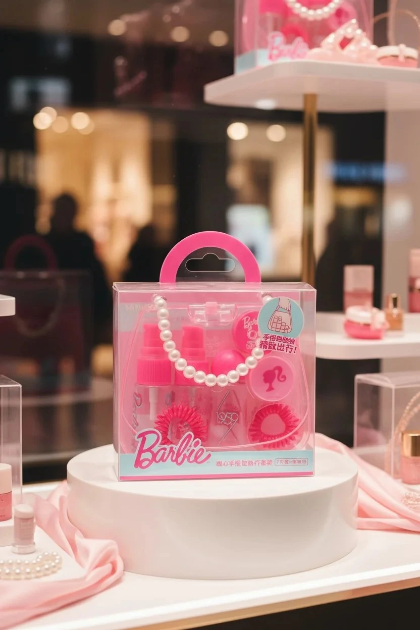 Barbie Lisanslı Çanta Şeklinde Seyahat Seti (7 adet)