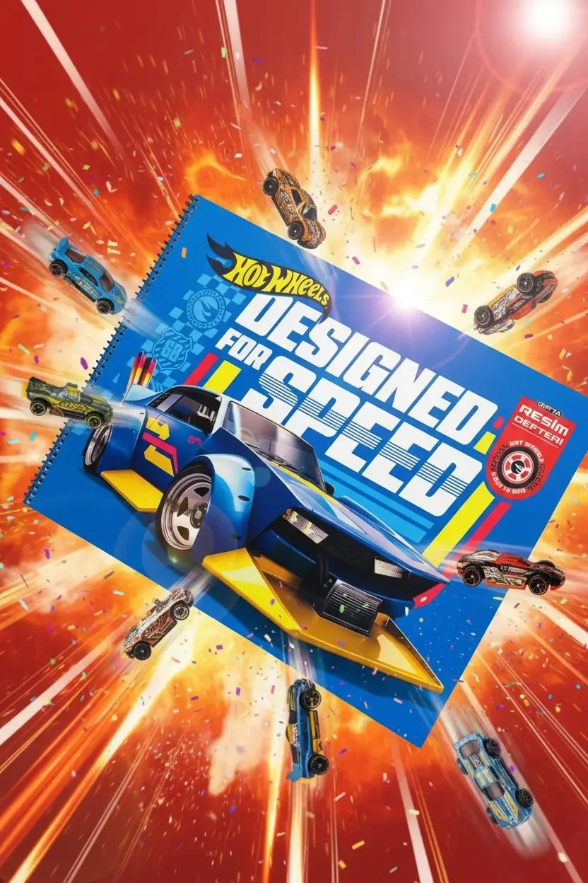 Gıpta Hot Wheels Lisanslı Resim Defteri – Dinamik Tasarım Spiralli Çizim Ve Boyama Defteri 35 CM