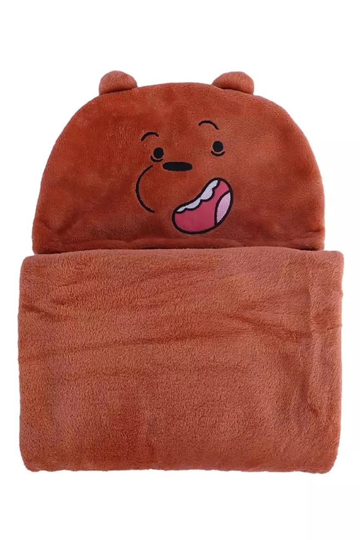 We Bare Bears Lisanslı Katlanabilir Battaniye - Boz Ayı (Outlet)