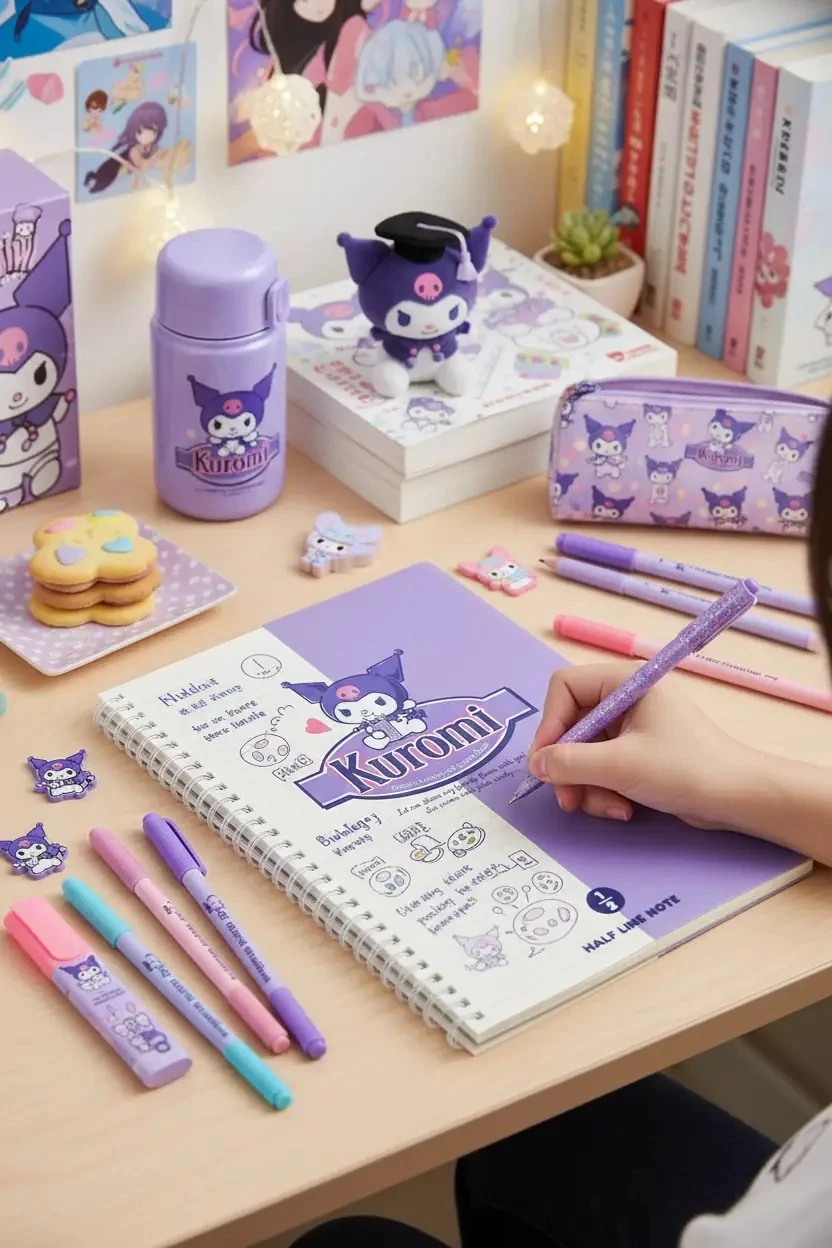 Sanrio Lisanslı Kuromi  Retro Koleksiyonu B5 PP Tel Ciltli Kitap (80 Sayfa)