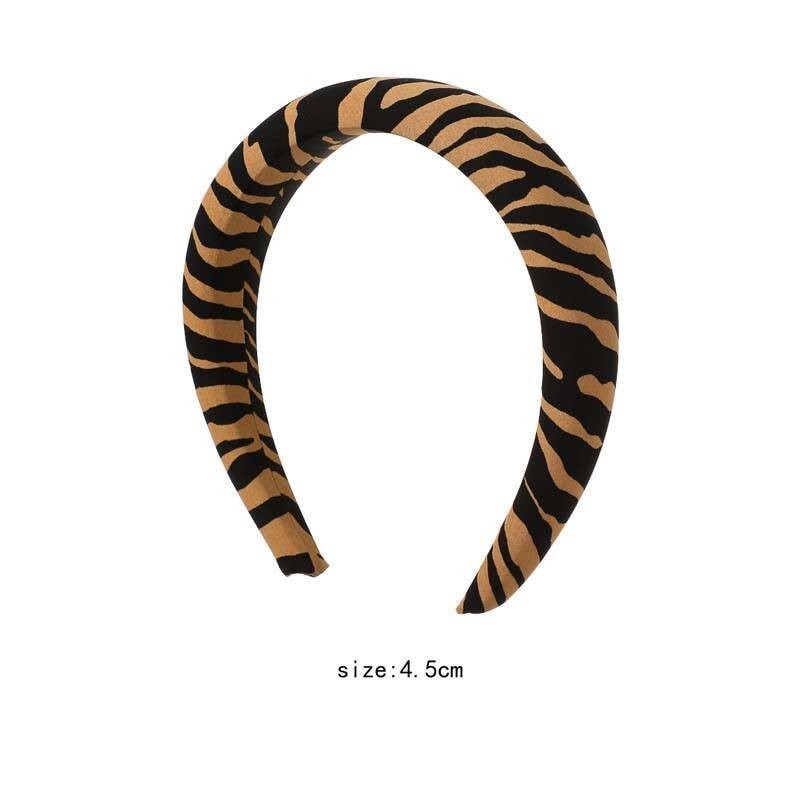 Kahverengi Zebra Çizgili Kalın Taç 4,5 cm