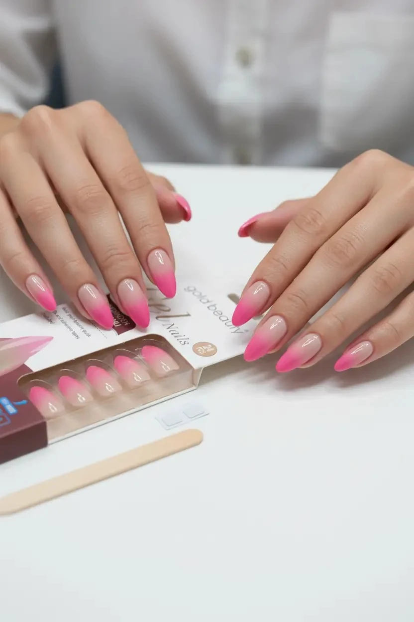 Gold Beauty Takma Tırnak EP-1533-8 – Kendinden Yapışkanlı Pembe