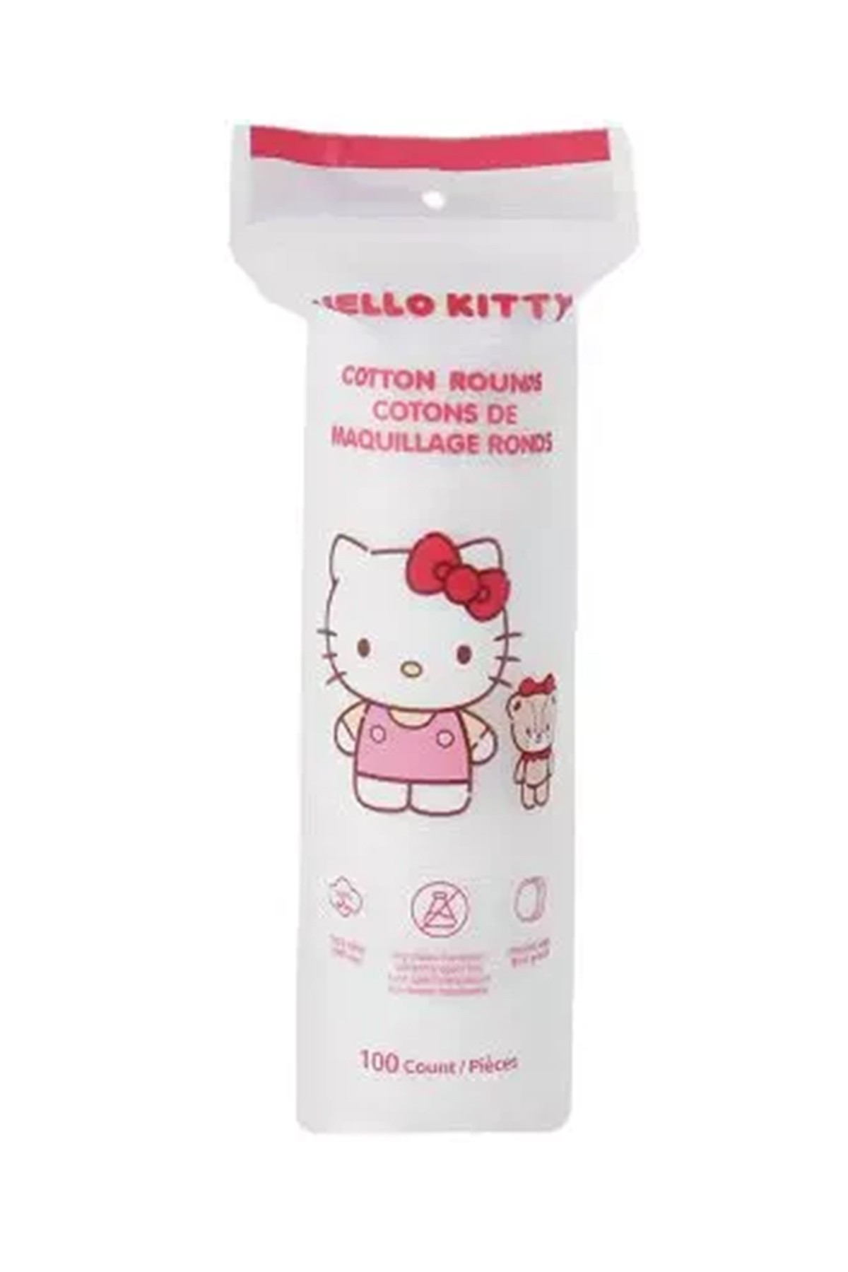 Sanrio Lisanslı Hello Kitty Yuvarlak Makyaj Temizleme Pamuğu