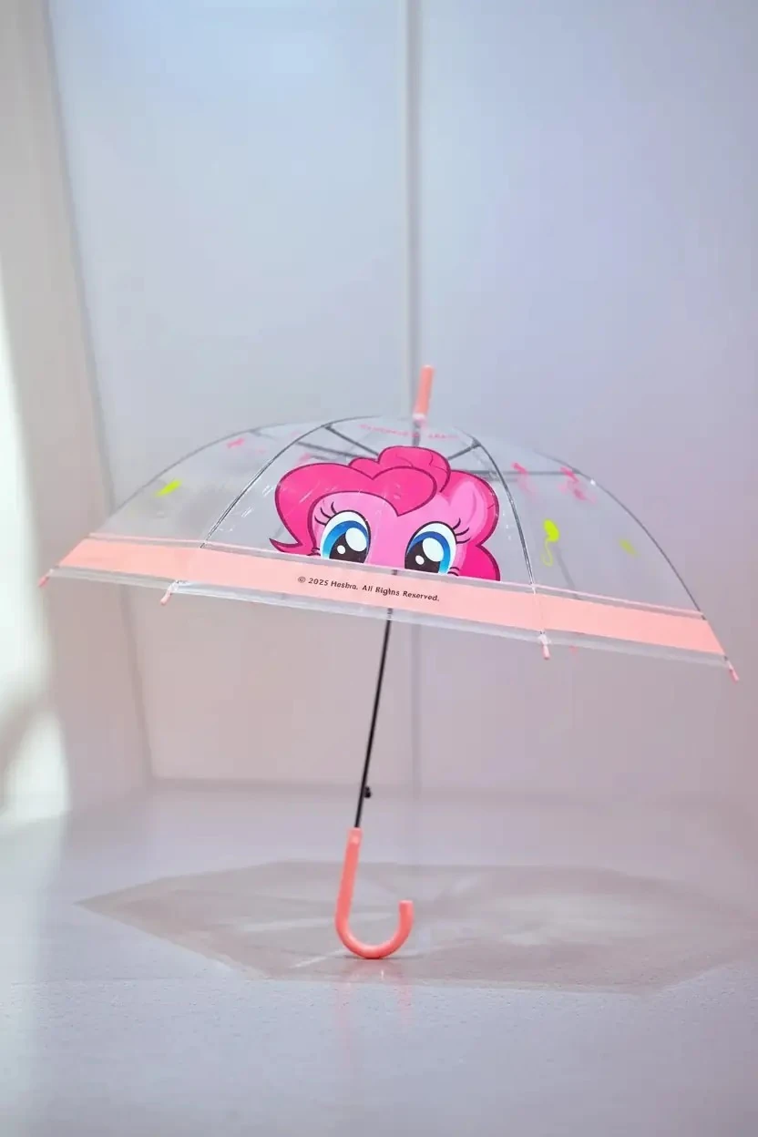 My Little Pony Lisanslı Pinkie Pie Şeffaf Uzun Saplı Şemsiye – 75 Cm Çocuk Şemsiyesi