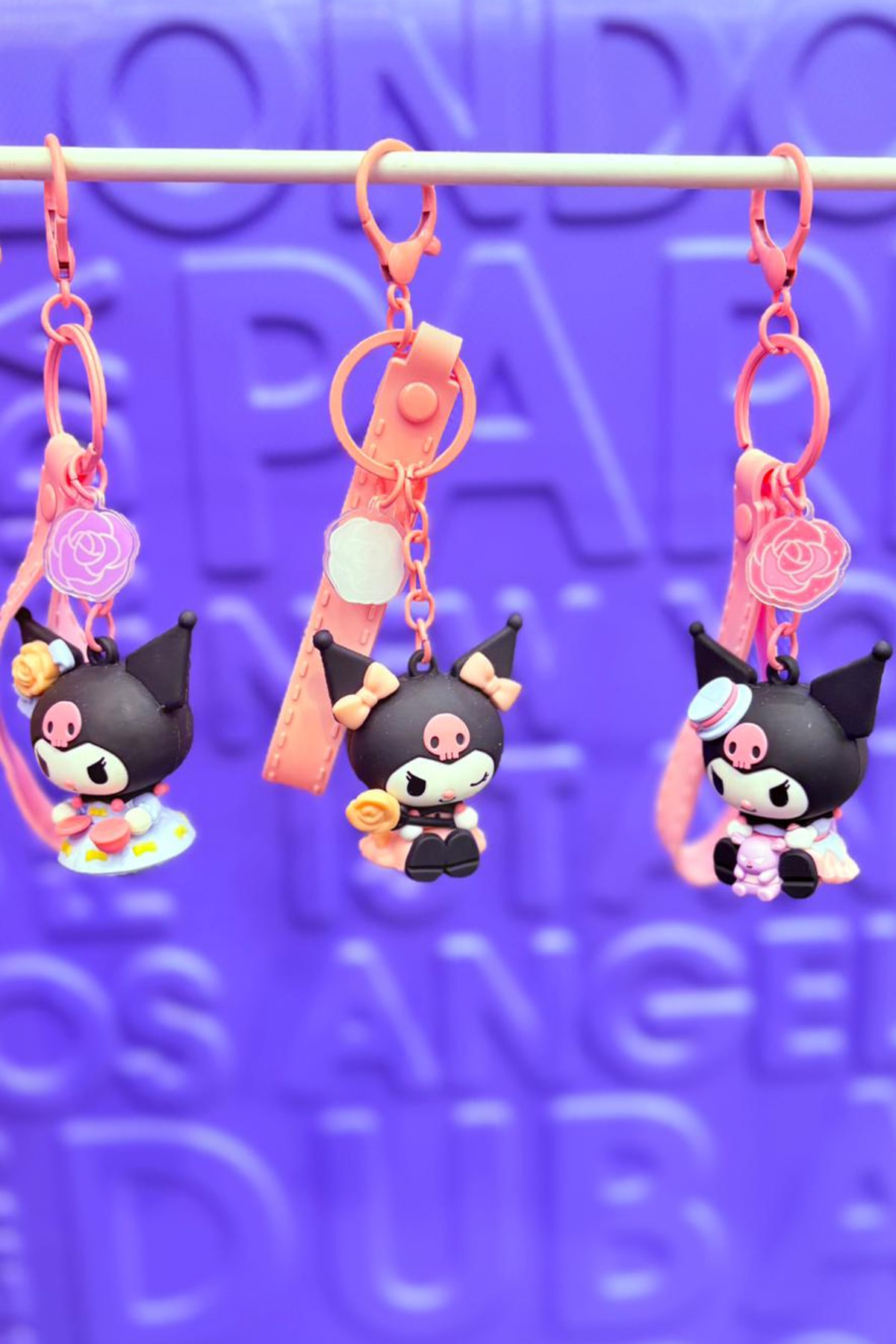 Sanrio Lisanslı Rose Earl Anahtarlık- Kuromi