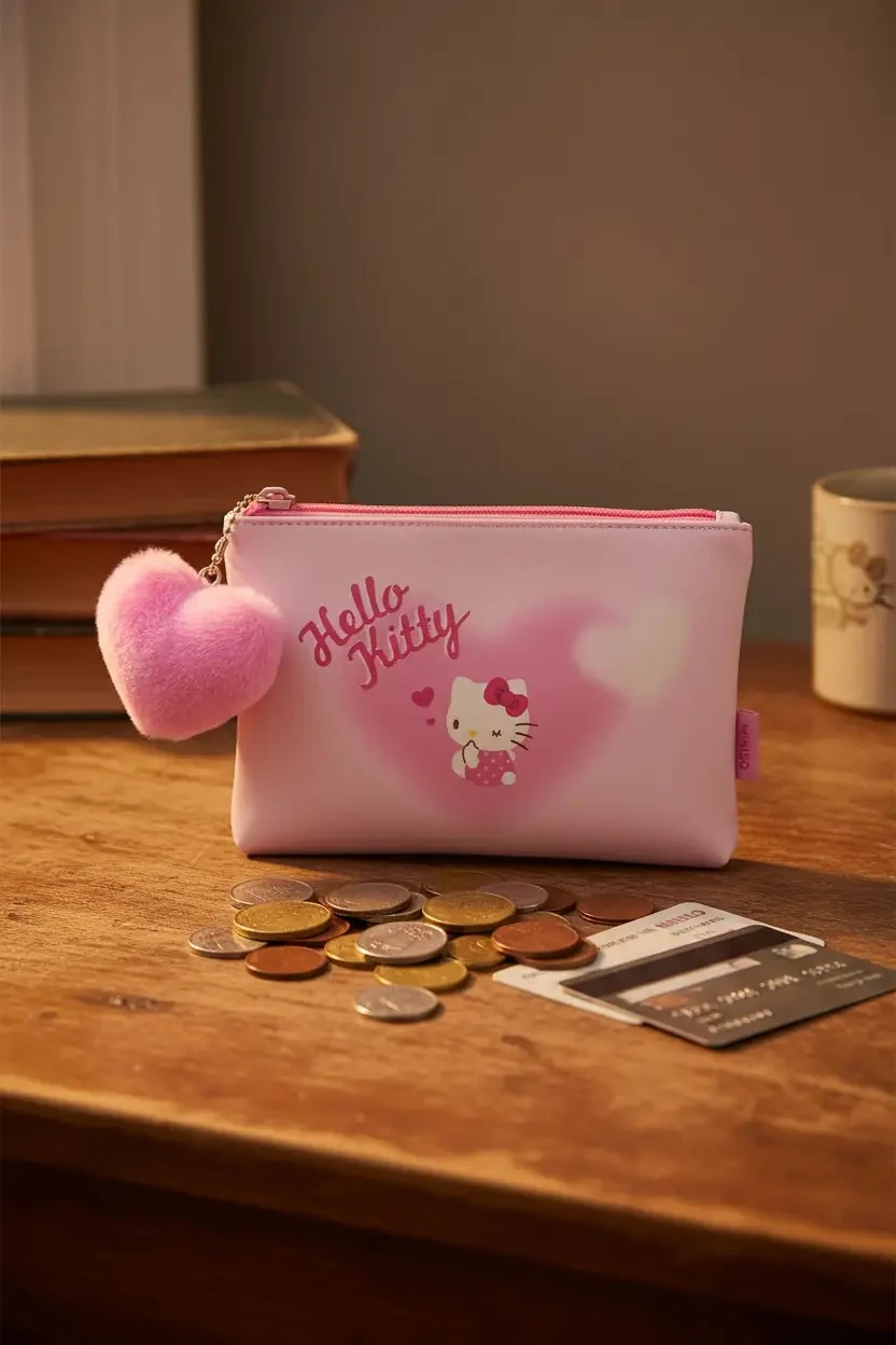 Hello Kitty Lisanslı Peluş Aksesuarlı Bozuk Para Cüzdanı