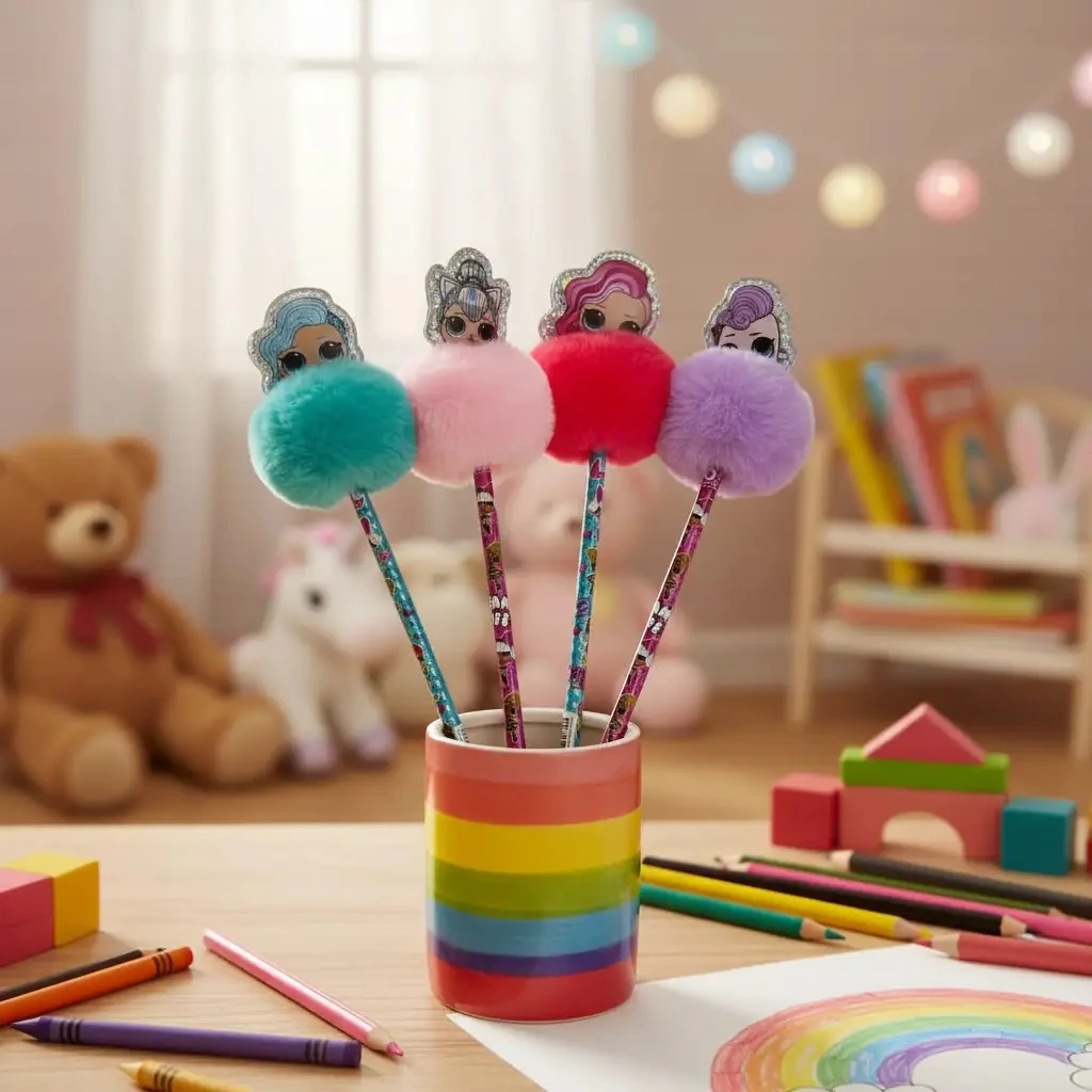 Timon L.O.L. Surprise Lisanslı Ponponlu ve Parlak Figürlü Kurşun Kalem