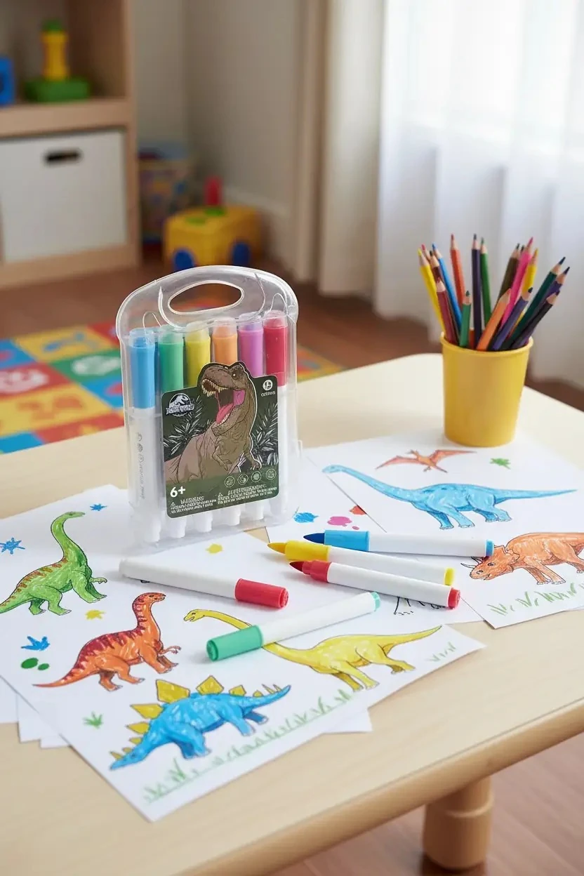 Jurassic World Serisi 12'li Damga ve Marker Seti