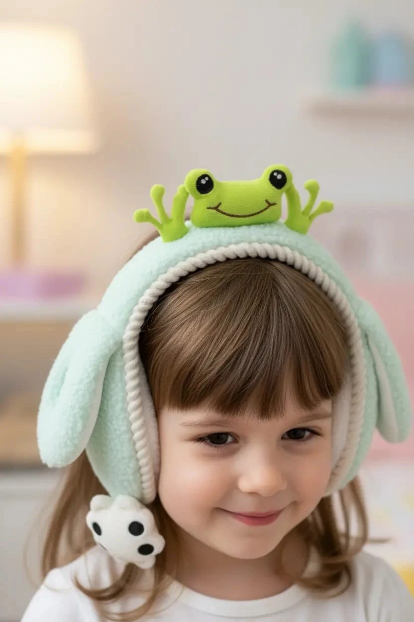Kurbağa Figürlü Çocuk Kulaklık