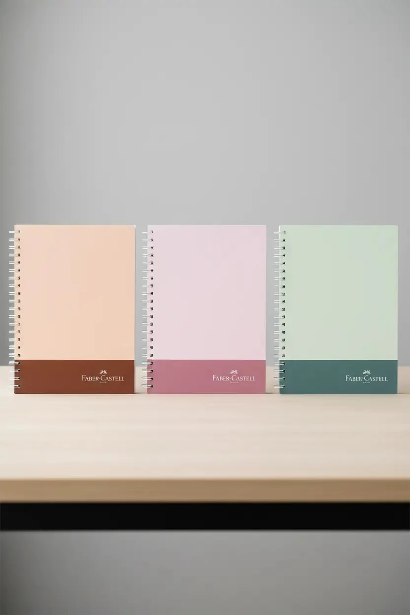 Faber Castell PP Bicolor Defter, 80 Yaprak, Kareli