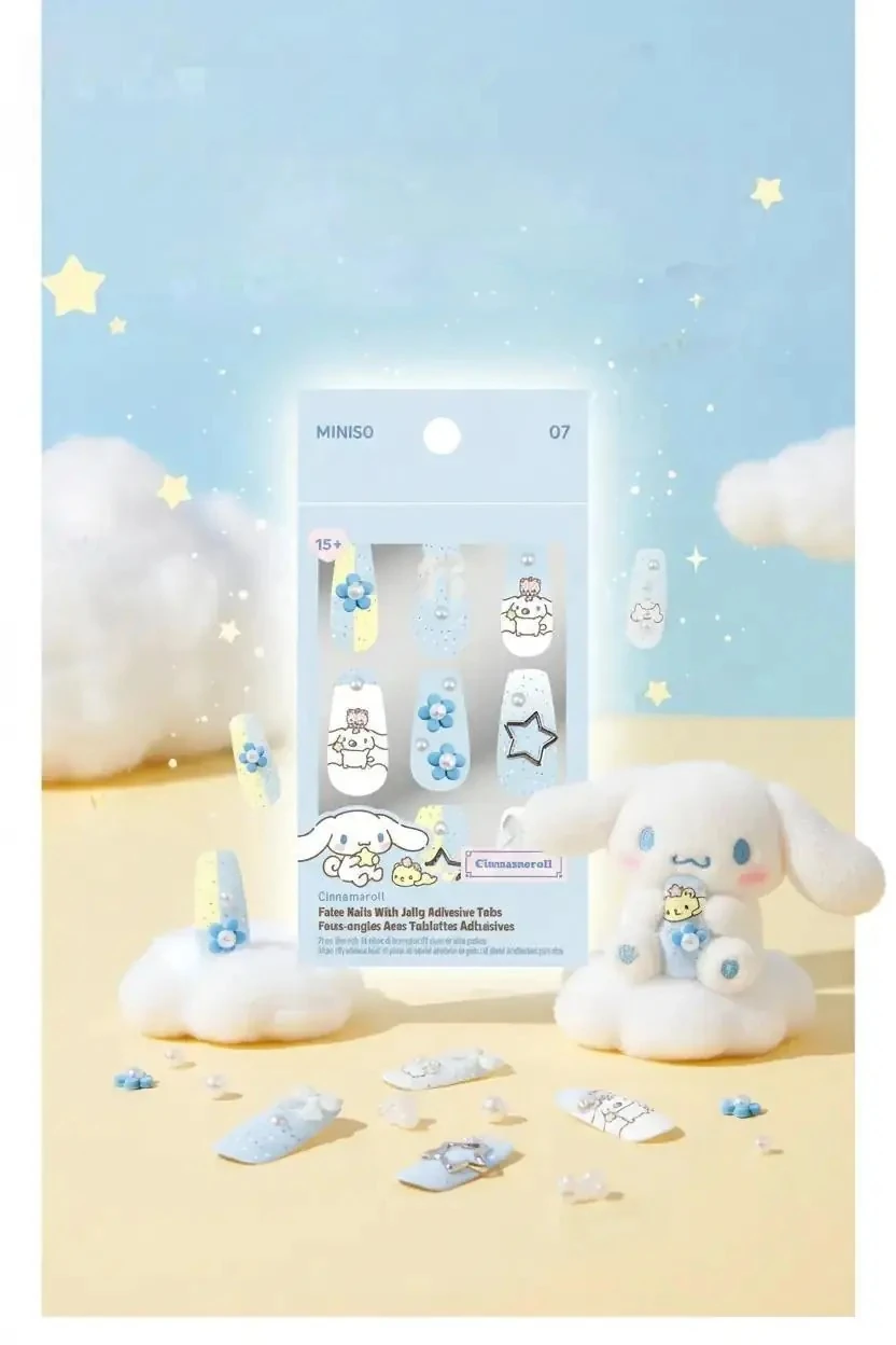 Sanrio Lisanslı Cinnamoroll Takma Tırnak Seti – Jel Yapışkanlı Pratik Kullanım