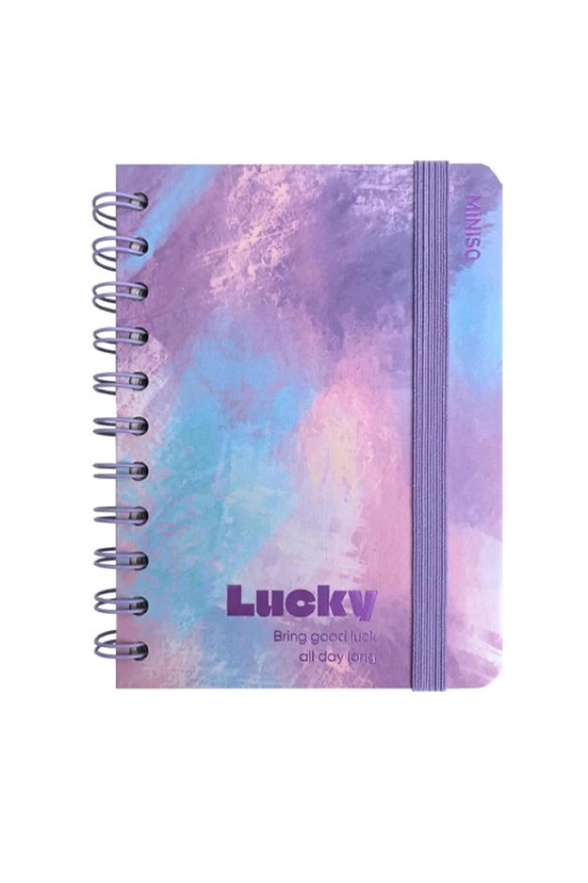Pastel Serisi A5 Tel Ciltli Defter, Bantlı (Mor) (100 Sayfa)