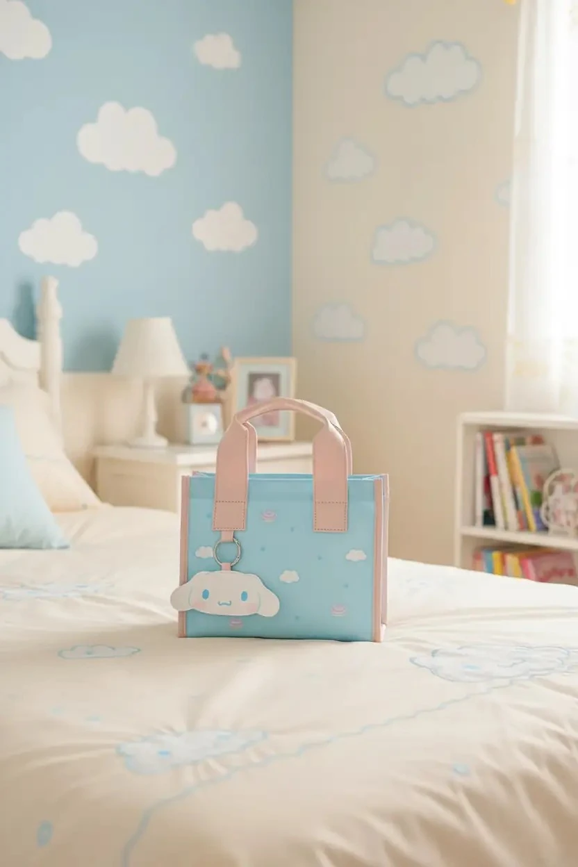 Sanrio Lisanslı Kare Yiyecek Çantası - Cinnamoroll