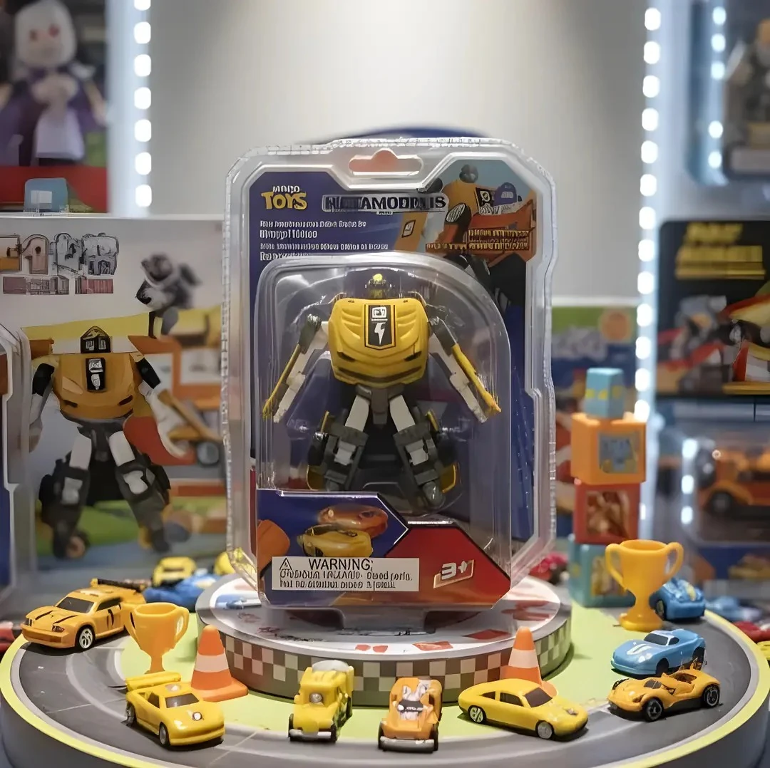 Metal Robota Dönüşen Yarış Arabası (Turuncu / Sarı)