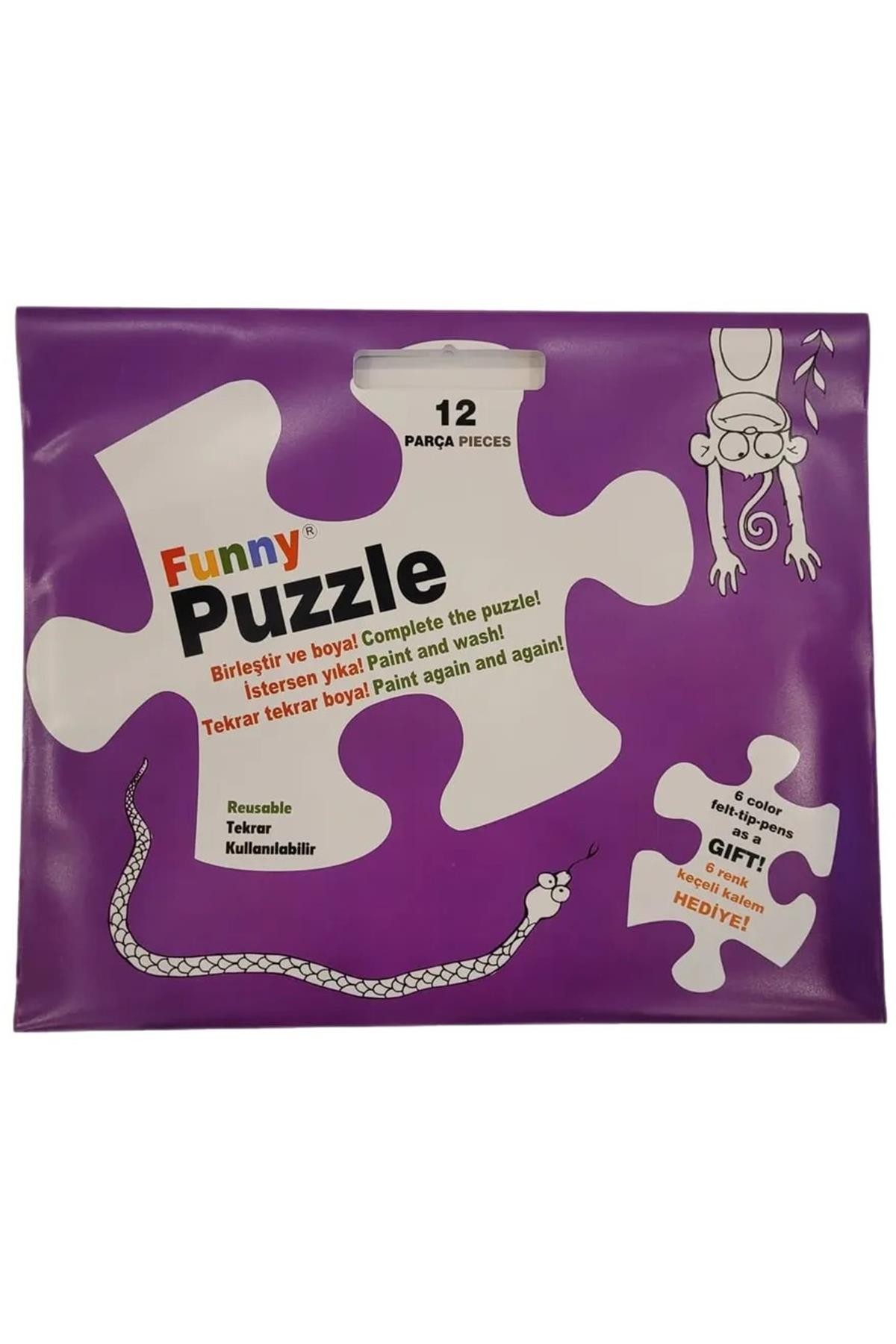 Funny Mat Washable Puzzle - Sevimli Dostlar 30X40Cm