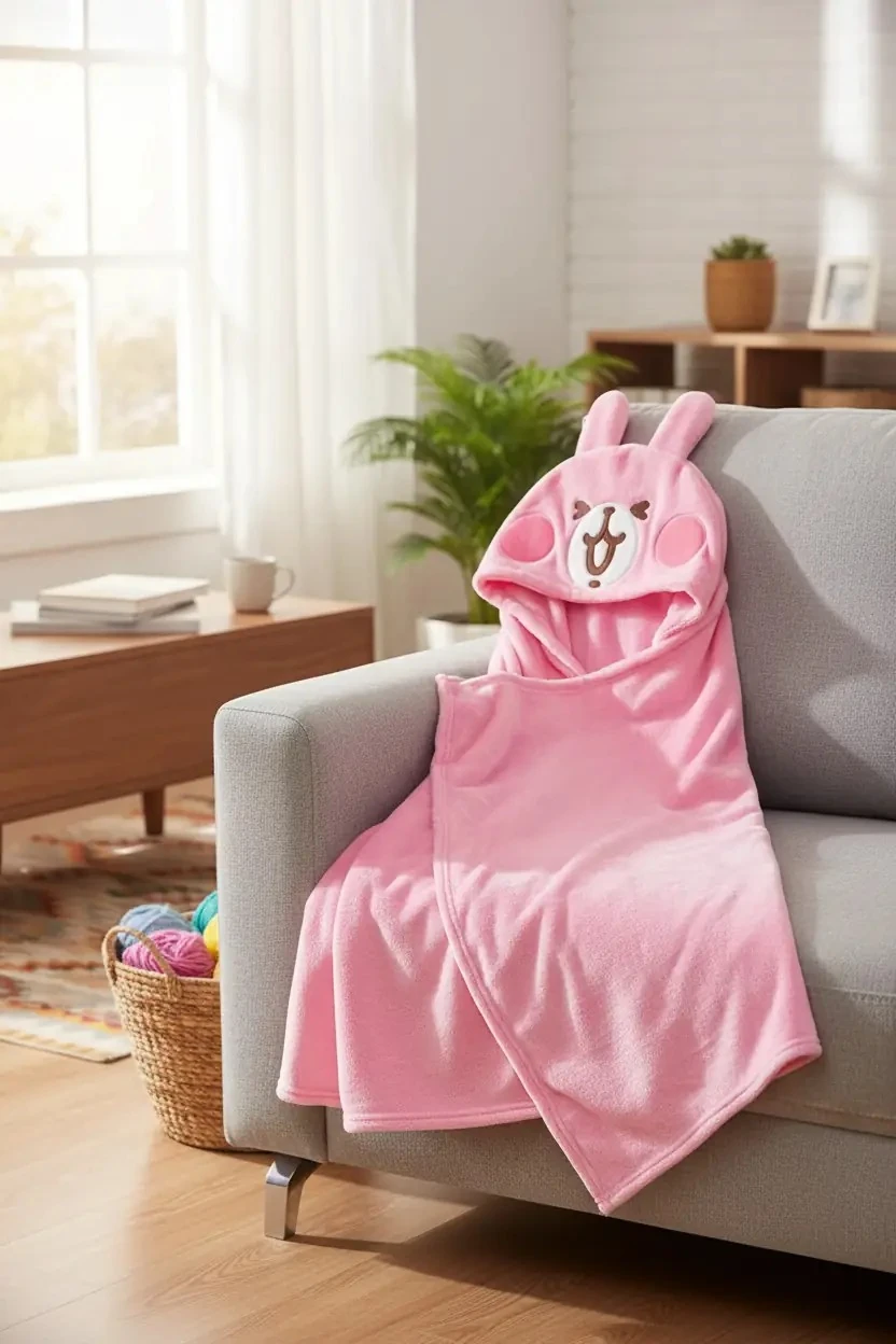 Küçük Hayvan Koleksiyonu Şapkalı Battaniye