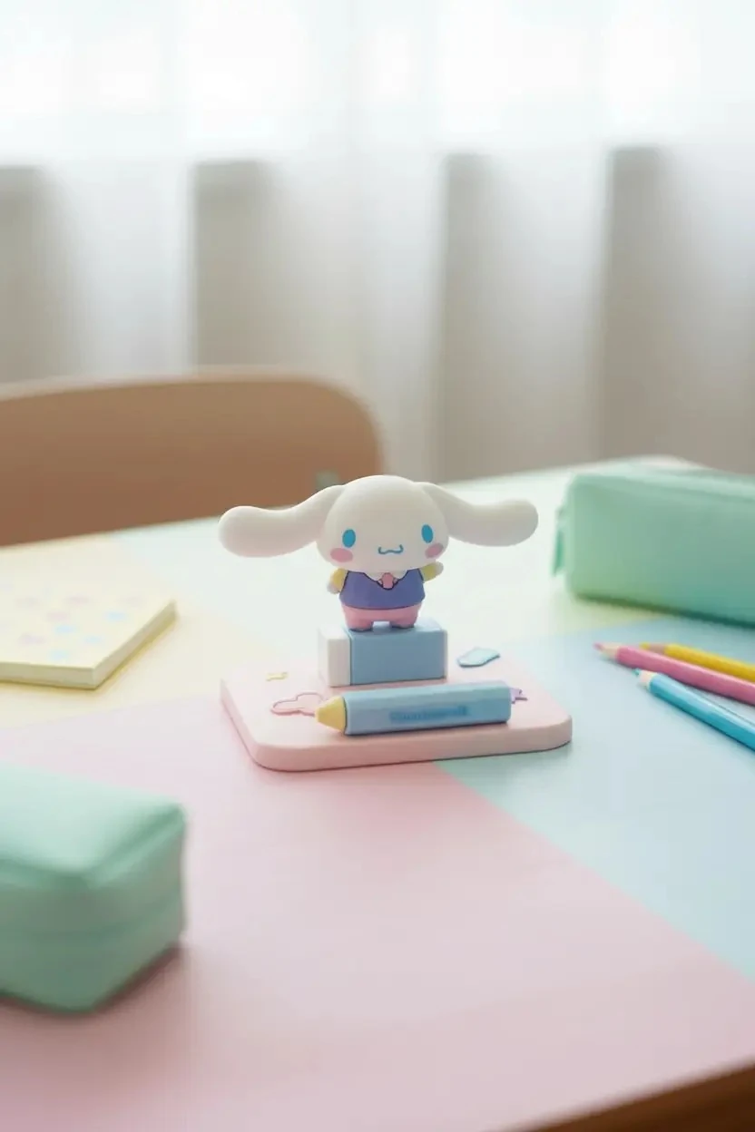 Sanrio Lisanslı Cinnamoroll Masa Üstü Telefon Tutucu – Okul Serisi Sevimli Stand