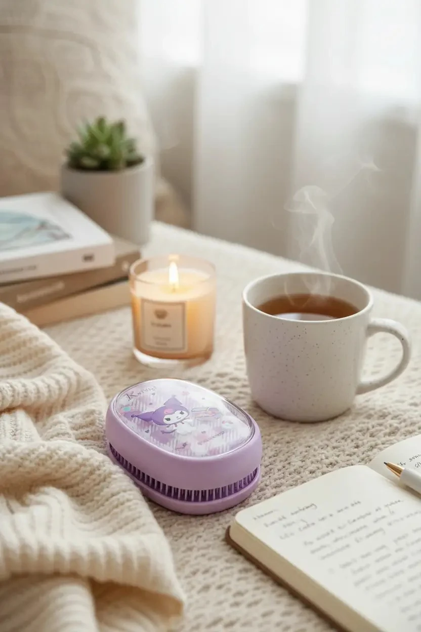 Sanrio Lisanslı Masaj Etkili Saç Açma Fırçası – My Melody Kuromi Cinnamoroll Baskılı 9 Cm