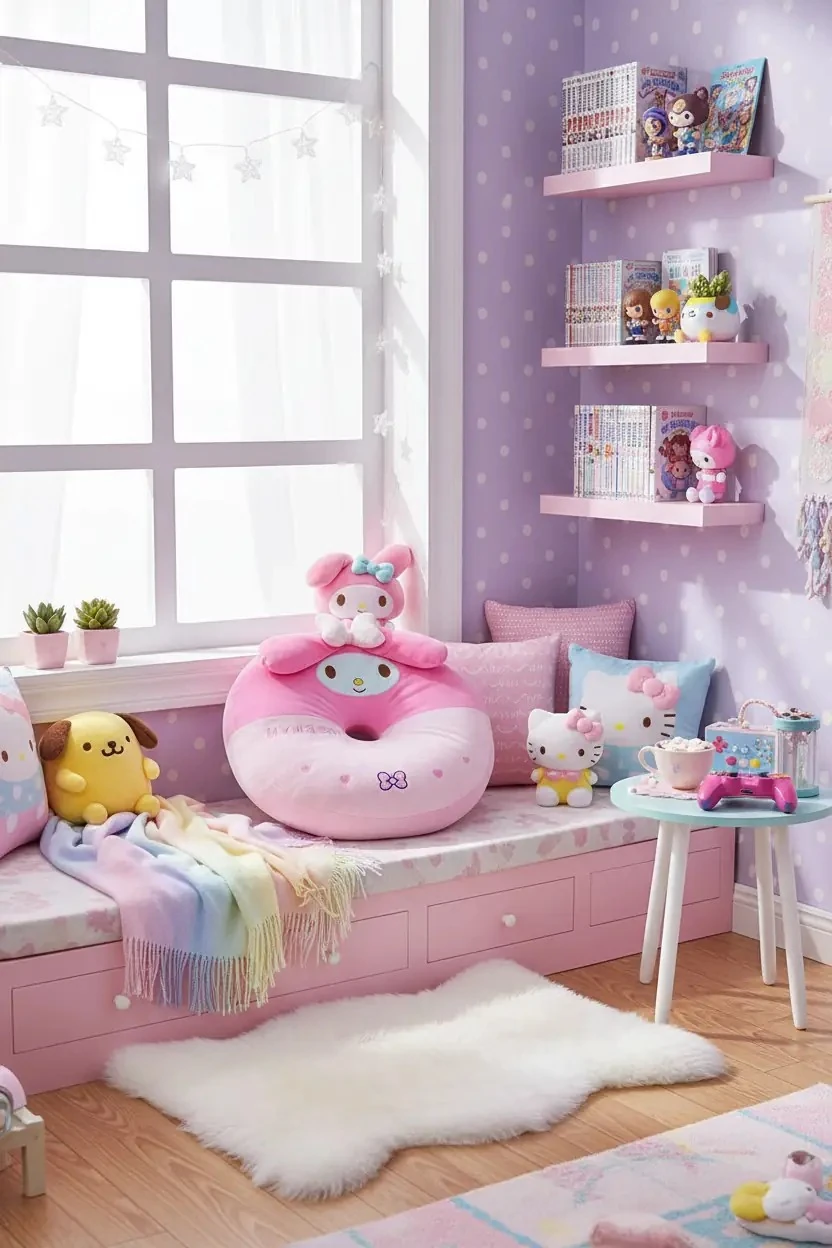 Sanrio Lisanslı My Melody Oturma Minderi – Yumuşak Konforlu Dekoratif Tasarım 36x40 Cm