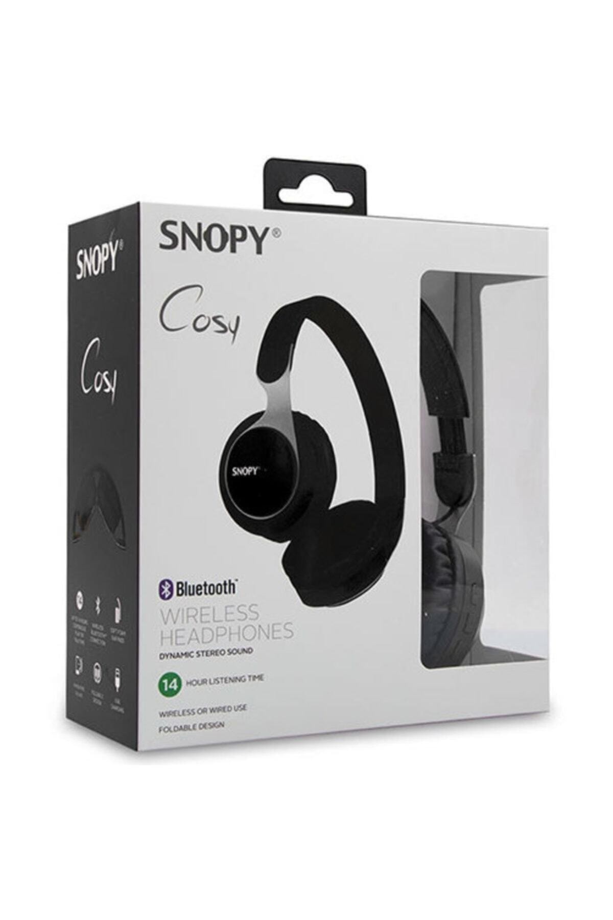 Siyah Snopy SN-34BT COSY Mobil Telefon Uyumlu Bluetooth Kablosuz Mikrofonlu Kulaklık