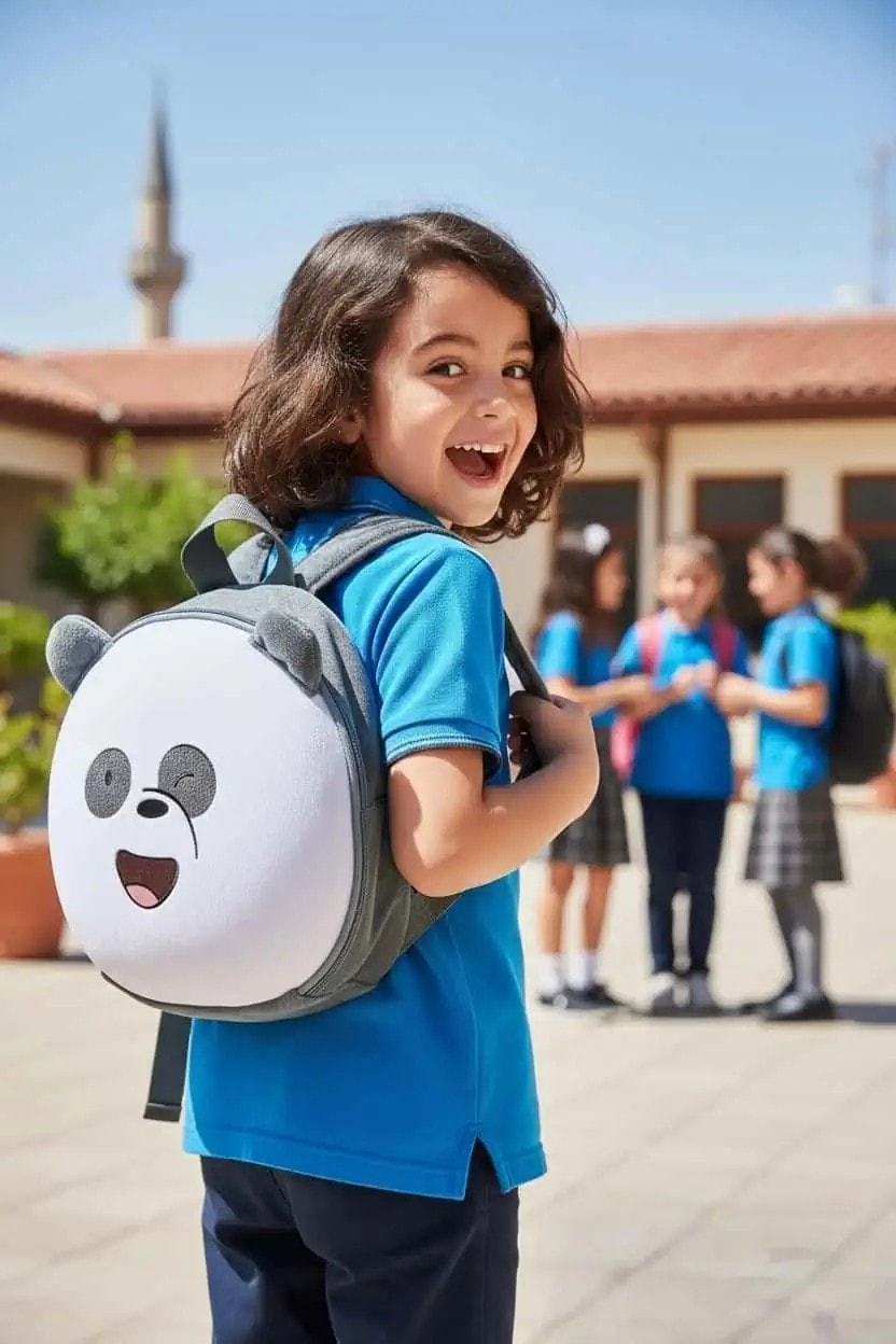 We Bare Bears Lisanslı Yuvarlak Sırt Çantası - Panda 20 Cm