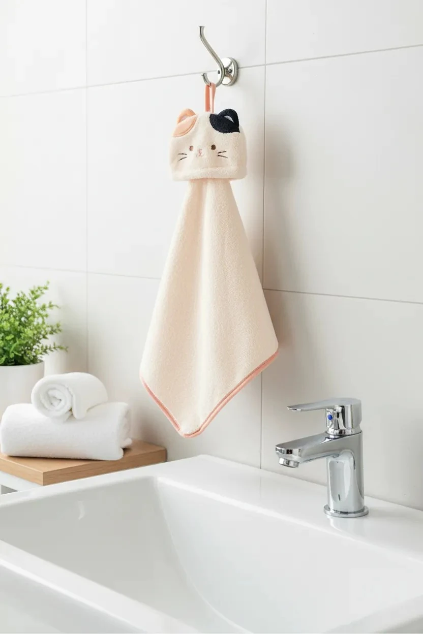 Sevimli Hayvanlar Serisi Emici El Havlusu (Kedi)